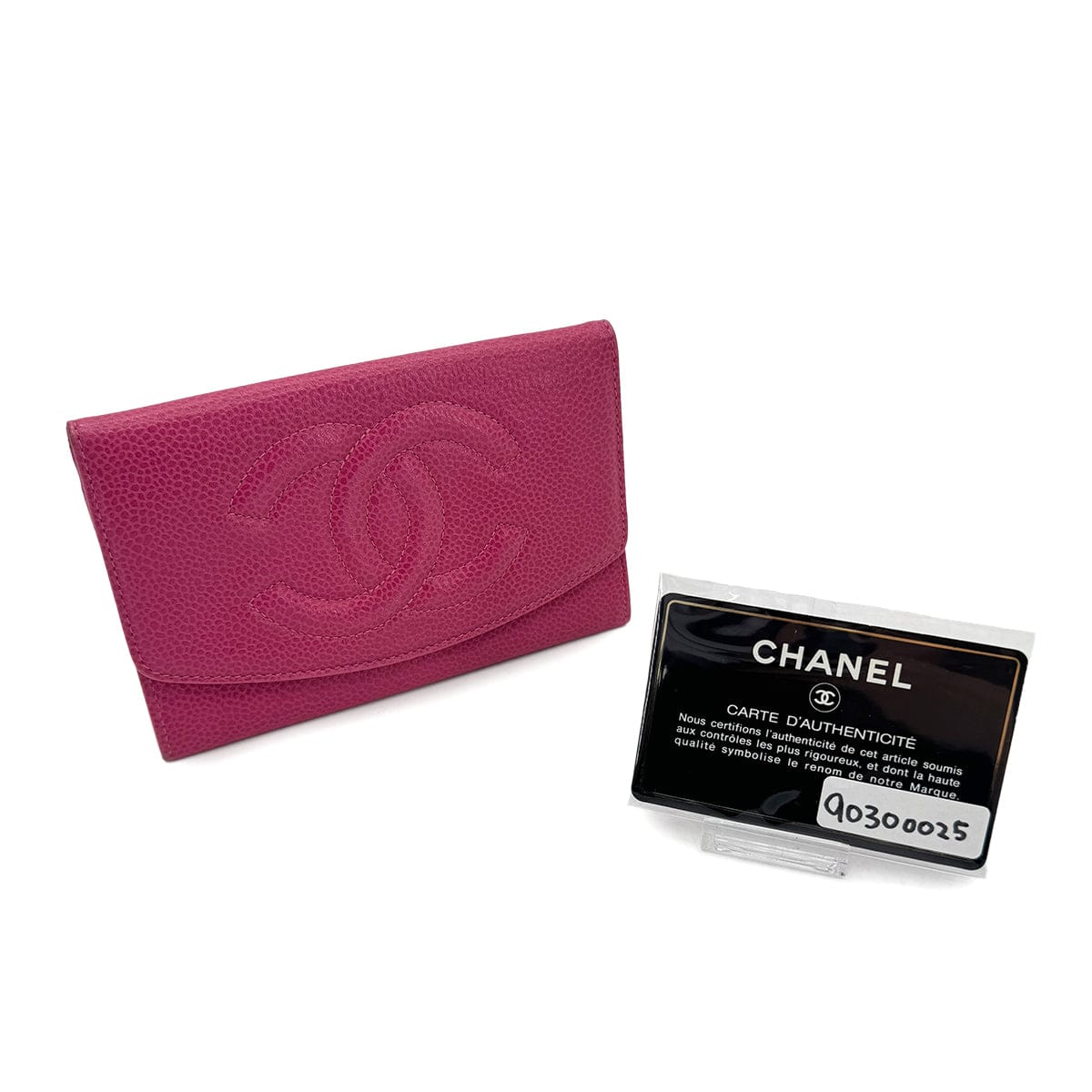 Luxury Promise Japan CHANEL BIFOLD COMPACT WALLET PINK CAVIAR SKIN 90300025