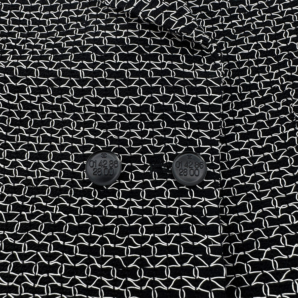 Luxury Promise Japan CHANEL BOUTIQUE VINTAGE DOUBLE BUTTON JACKET BLACK WHITE WOOL 38 98P RTW 90289566