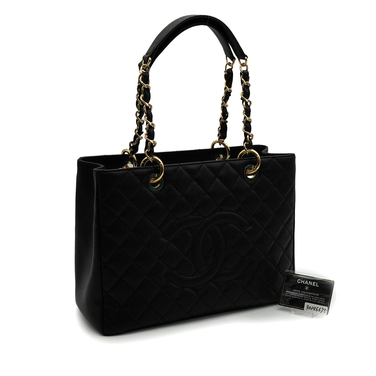 Luxury Promise Japan CHANEL CAMBON MATELASSE HAND BAG BLACK CAVIAR SKIN GOLD HARDWARE 90346675