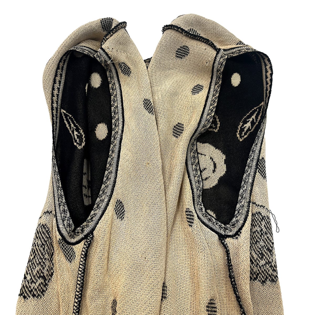 Luxury Promise Japan CHANEL CAMELLIA SLEEVELESS TOPS BLACK BEIGE RAYON 38 02P RTW 90288025