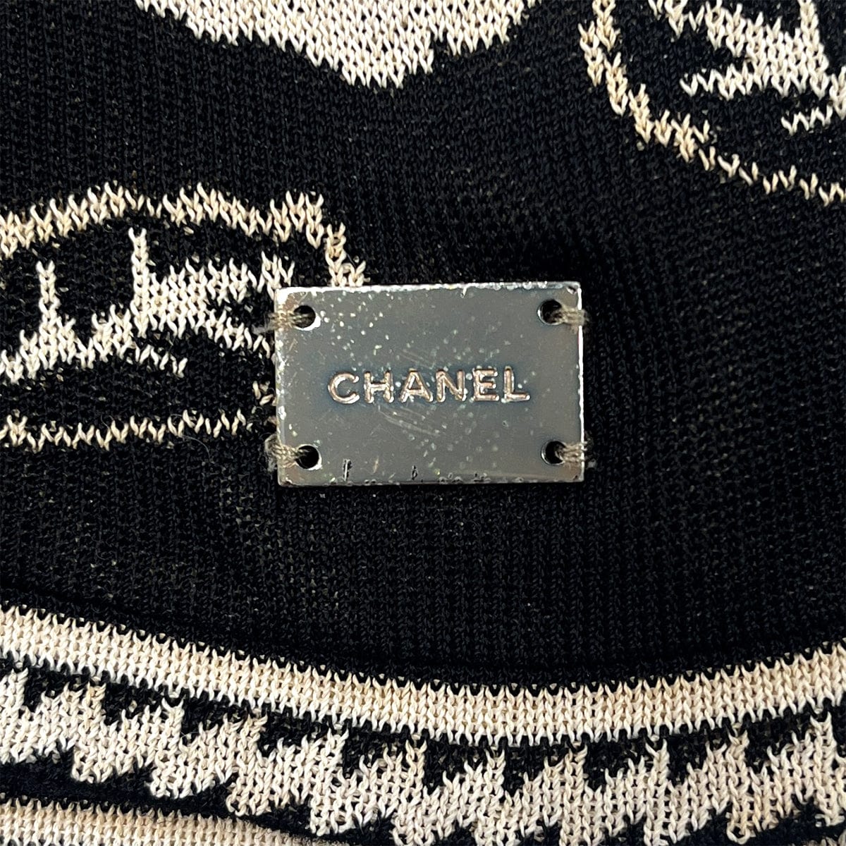 Luxury Promise Japan CHANEL CAMELLIA SLEEVELESS TOPS BLACK BEIGE RAYON 38 02P RTW 90288025