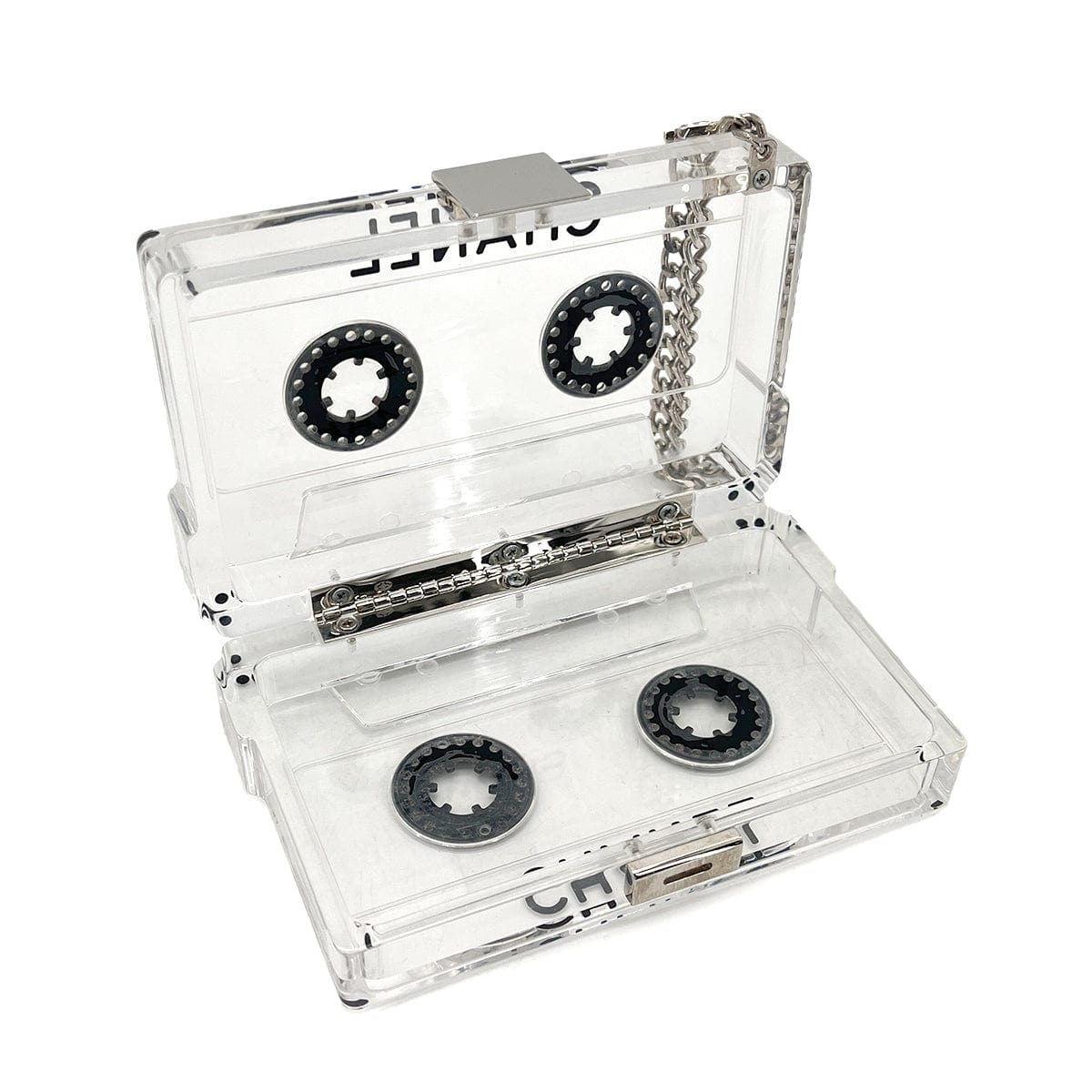 Luxury Promise Japan CHANEL CASSETTE TAPE MOTIF CLUTCH BAG CLEAR PLASTIC 04P 90284414