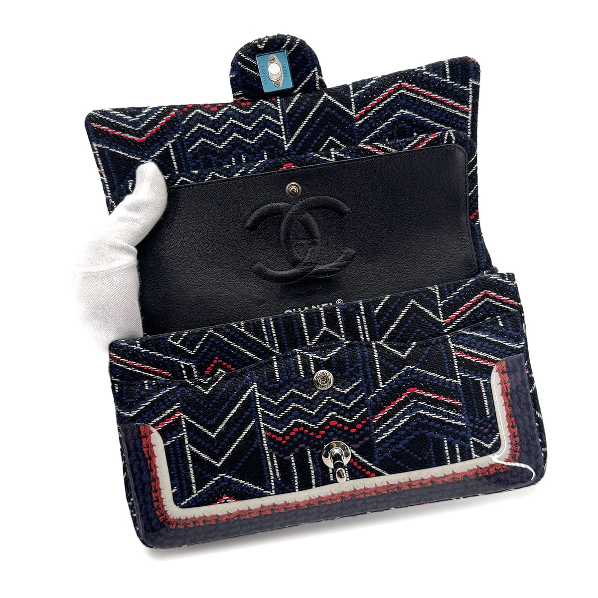 Luxury Promise Japan CHANEL CHAIN SHOULDER BAG BLUE CANVAS 90275041