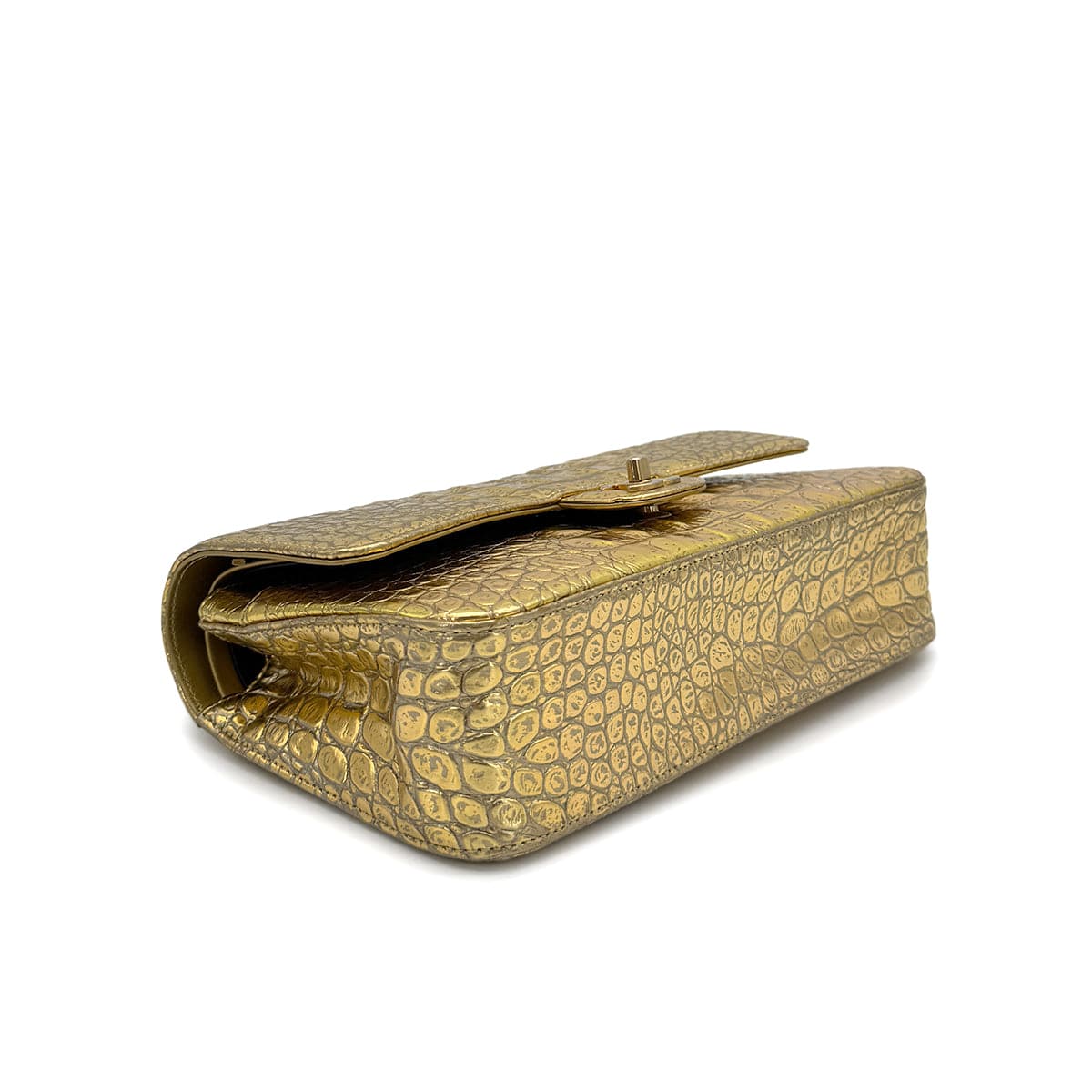 Luxury Promise Japan CHANEL CHAIN SHOULDER BAG GOLD CROCODILE EMBOSSED GOLD HARDWARE 90321015