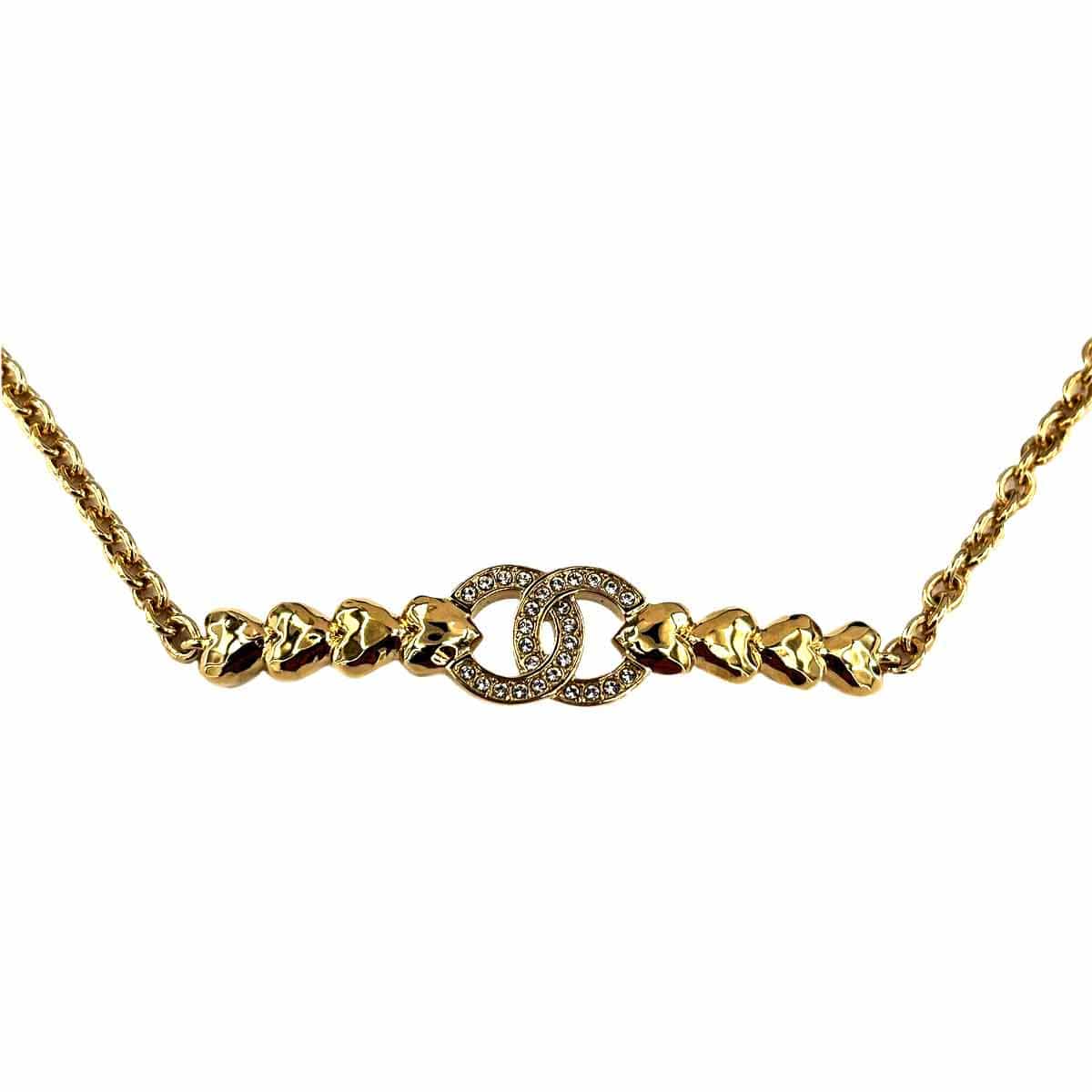 Luxury Promise Japan CHANEL CHOKER NECKLACE COCOMARK RHINESTONE ACCESSORY B23P 90206475