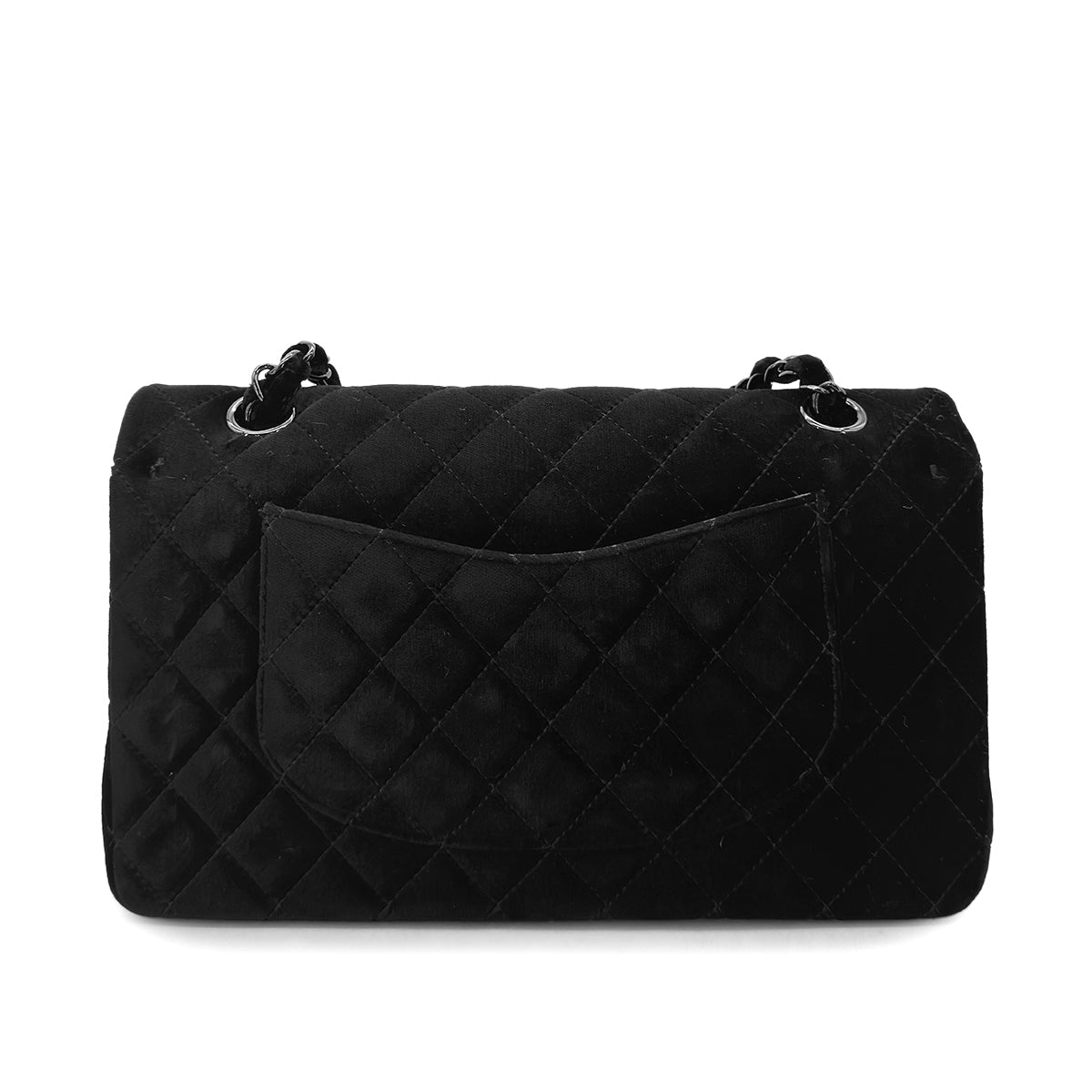 Luxury Promise Japan CHANEL CLASSIC FLAP MEDIUM CHAIN SHOULDER BAG BLACK VELOR 90298168