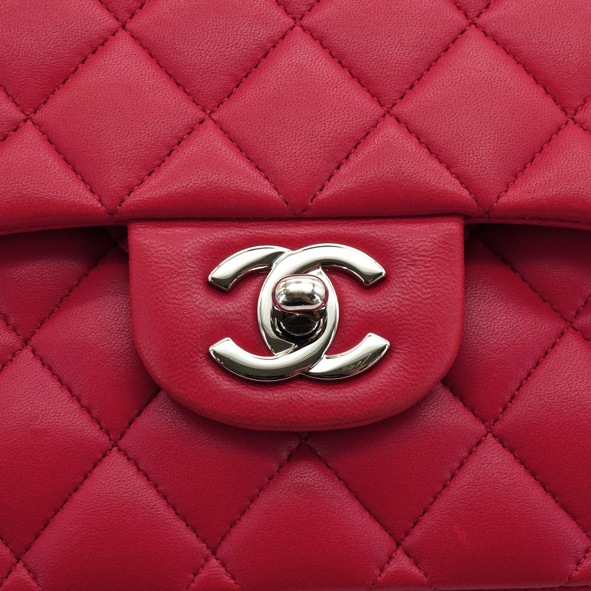 Luxury promise Japan CHANEL CLASSIC FLAP MEDIUM CHAIN SHOULDER BAG PINK LAMB SKIN SILVER HARDWARE 90336794