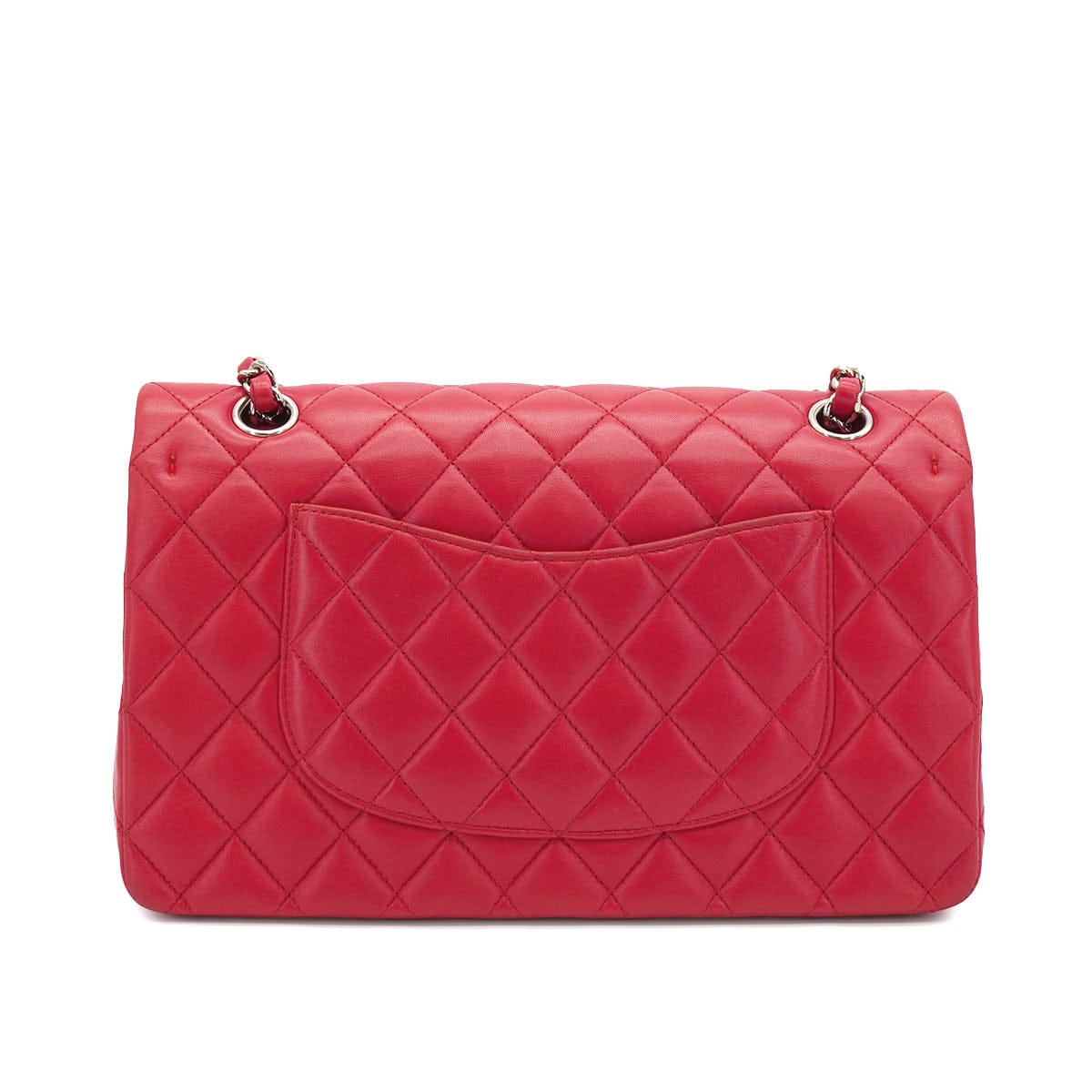 Luxury promise Japan CHANEL CLASSIC FLAP MEDIUM CHAIN SHOULDER BAG PINK LAMB SKIN SILVER HARDWARE 90336794