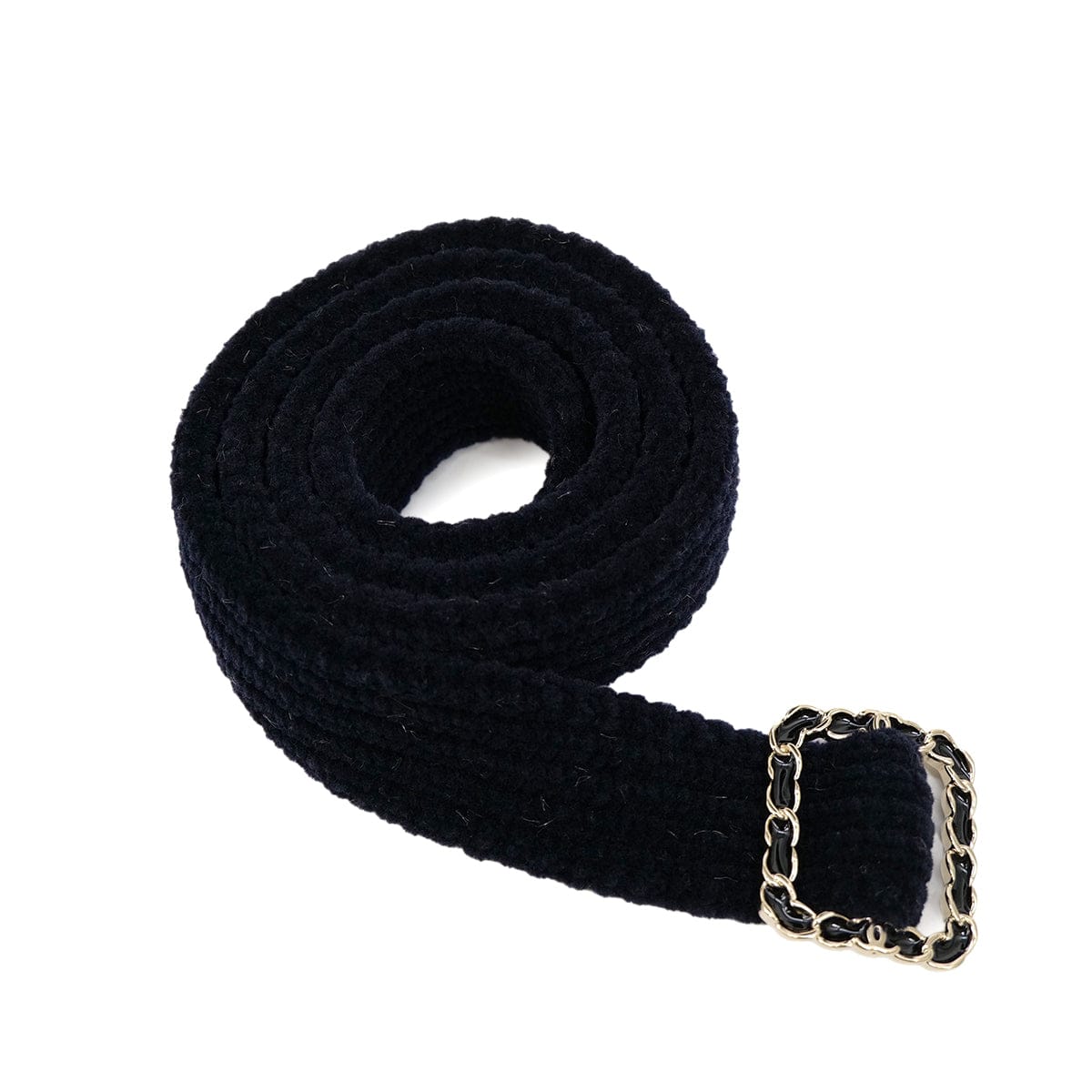 Luxury Promise Japan CHANEL COCO BUTTON BORDER TWEED LONG COAT BLACK GOLD WOOL 38 P64 RTW 90324155