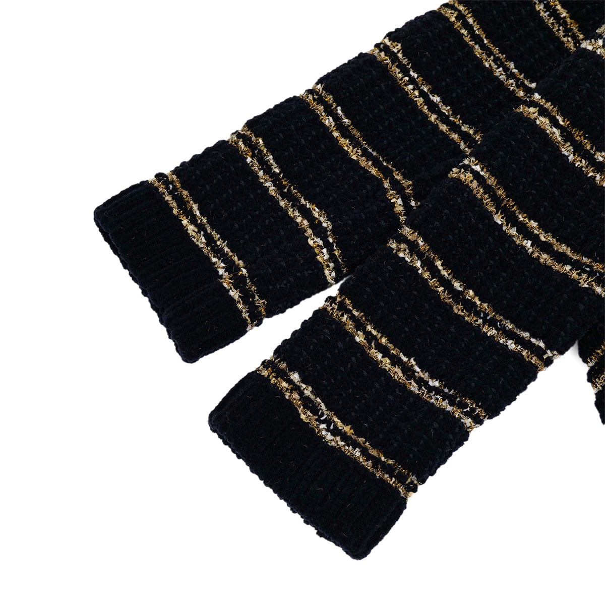Luxury Promise Japan CHANEL COCO BUTTON BORDER TWEED LONG COAT BLACK GOLD WOOL 38 P64 RTW 90324155