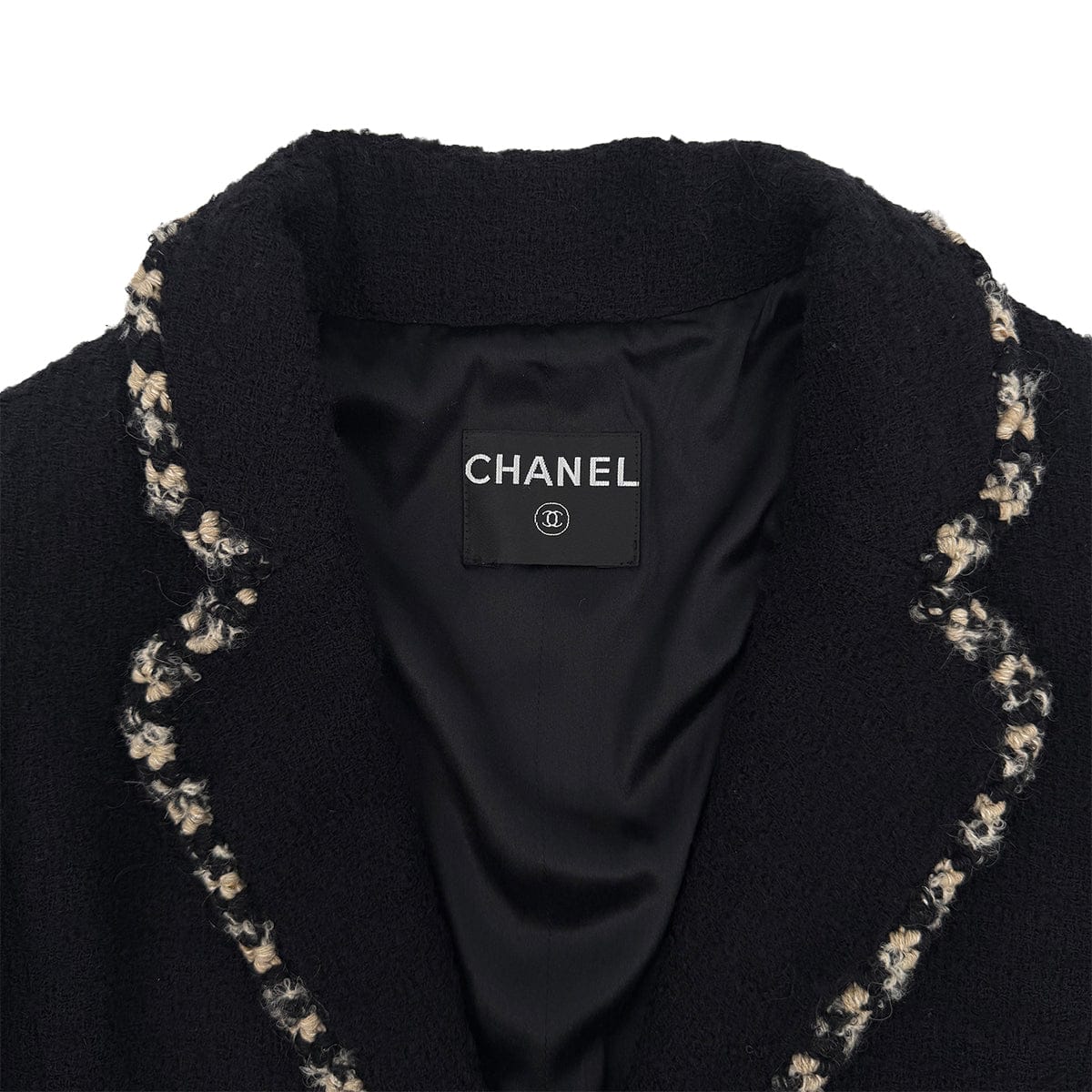 Luxury Promise Japan CHANEL COCO BUTTON TWEED JACKET BLACK WOOL RTW 90312005