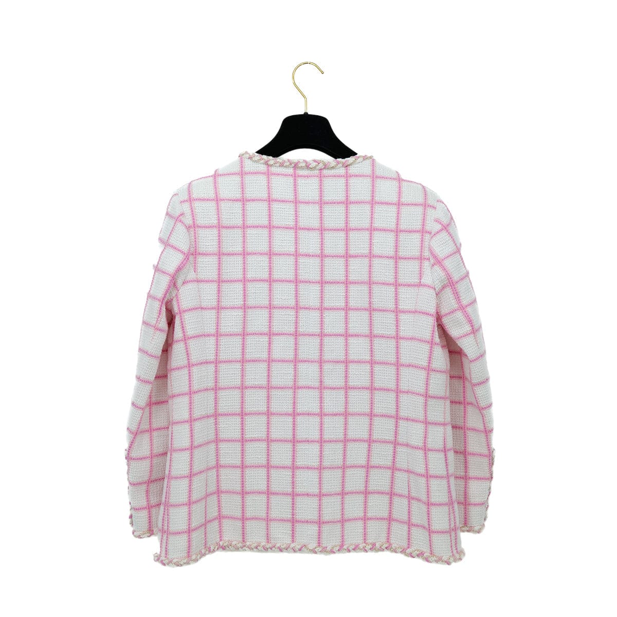 Luxury Promise Japan CHANEL COCO BUTTON TWEED JACKET CRUISE COLLECTION 2023 23C PINK WHITE 44 P73 RTW 90308388