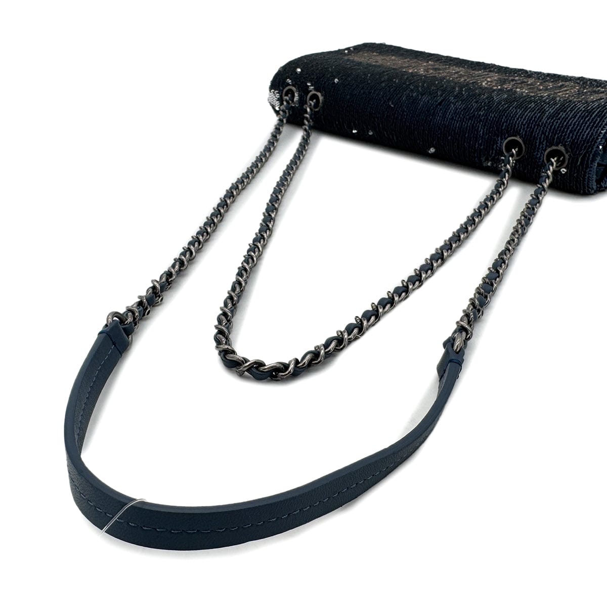 Luxury Promise Japan CHANEL COCO CUBA CHAIN SHOULDER BAG NAVY PINK SEQUINS LEATHER 90288005