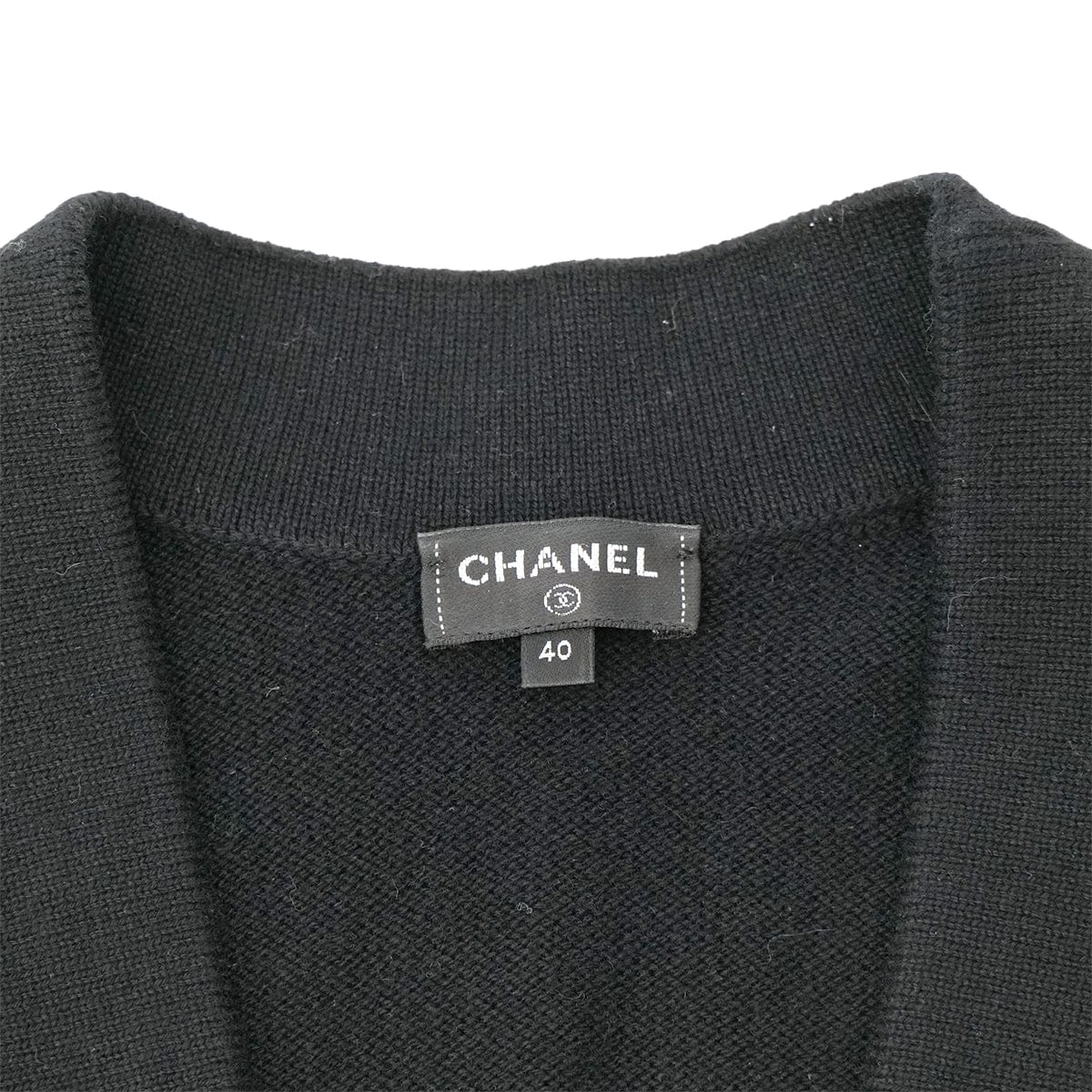 Luxury Promise Japan CHANEL COCOMARK BIJOU BUTTON KNIT VEST BLACK CASHMERE 40 P73 RTW 90301668