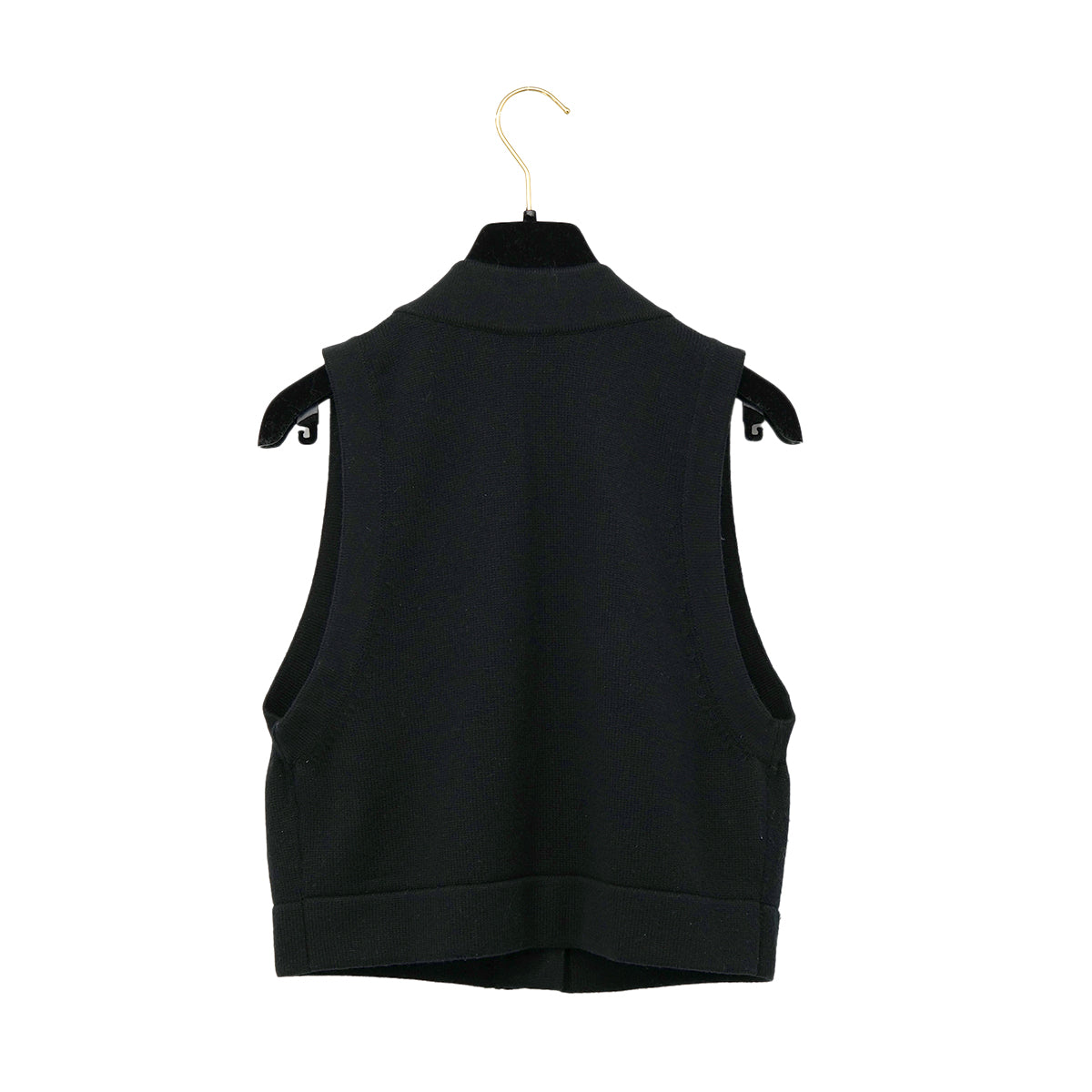 Luxury Promise Japan CHANEL COCOMARK BIJOU BUTTON KNIT VEST BLACK CASHMERE 40 P73 RTW 90301668