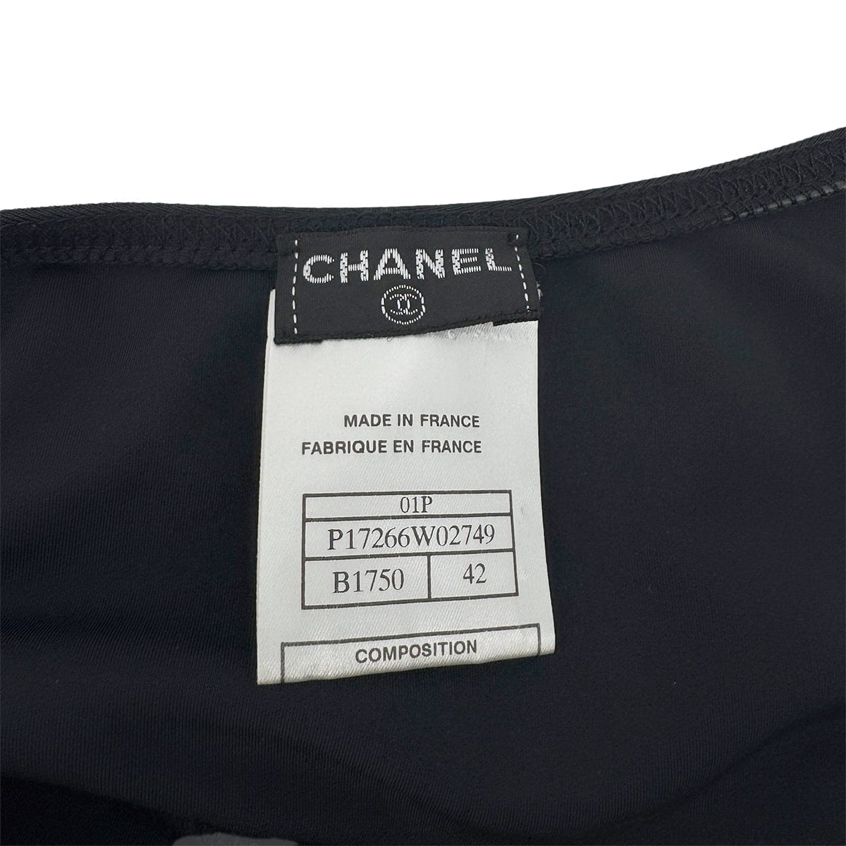 Luxury Promise Japan CHANEL COCOMARK CLOVER HALTER NECK SWIM WEAR DRESS BLACK NYLON 42 01P RTW 90290214