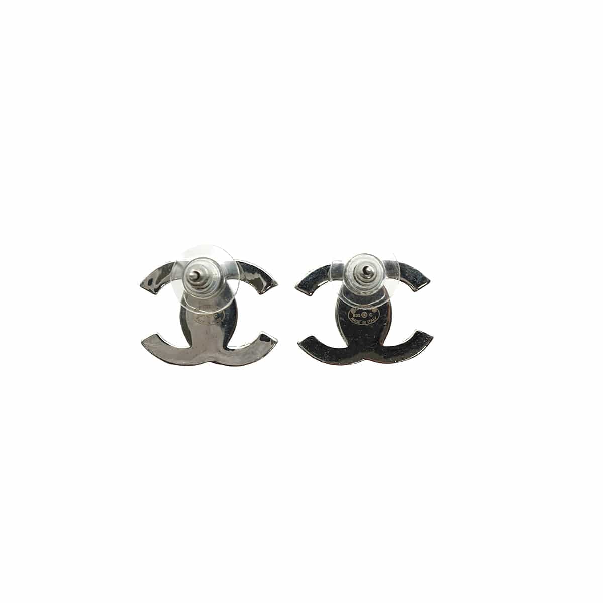 Luxury Promise Japan CHANEL COCOMARK EARRINGS RHINESTONE SILVER ACCESSORY B25C 90346881
