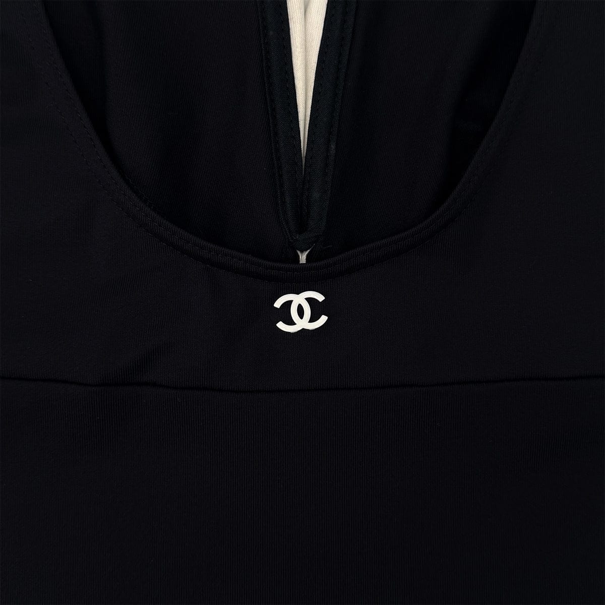 Luxury Promise Japan CHANEL COCOMARK SLEEVELESS SWIMWEAR DRESS BLACK NYLON 38 03C RTW 90290207