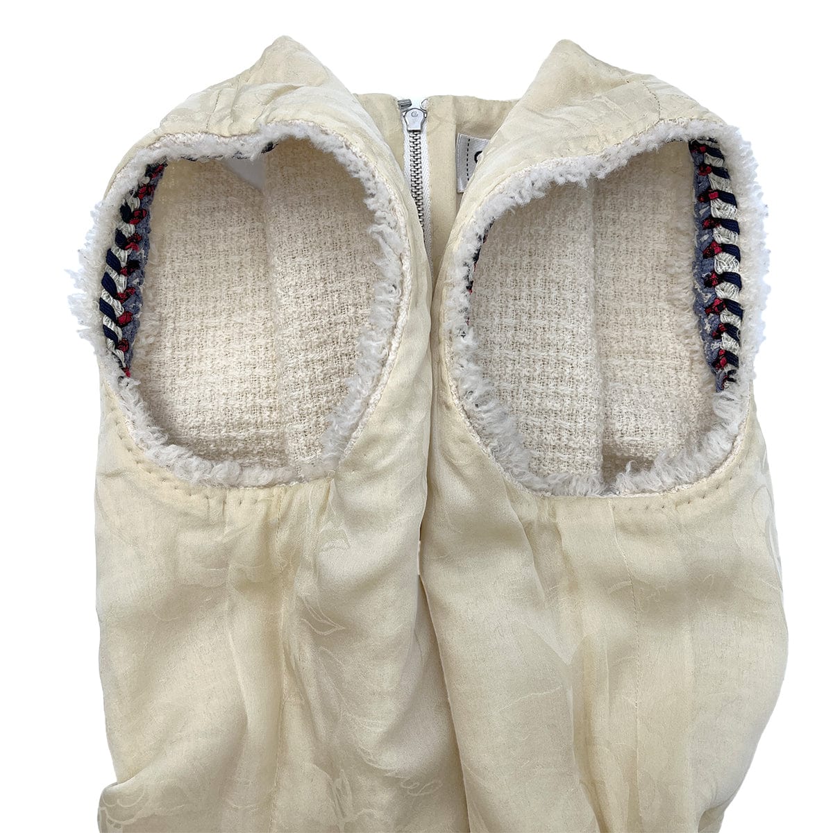 Luxury Promise Japan CHANEL COCOMARK SLEEVELESS TWEED TOPS WHITE WOOL 38 P44 RTW 90288043