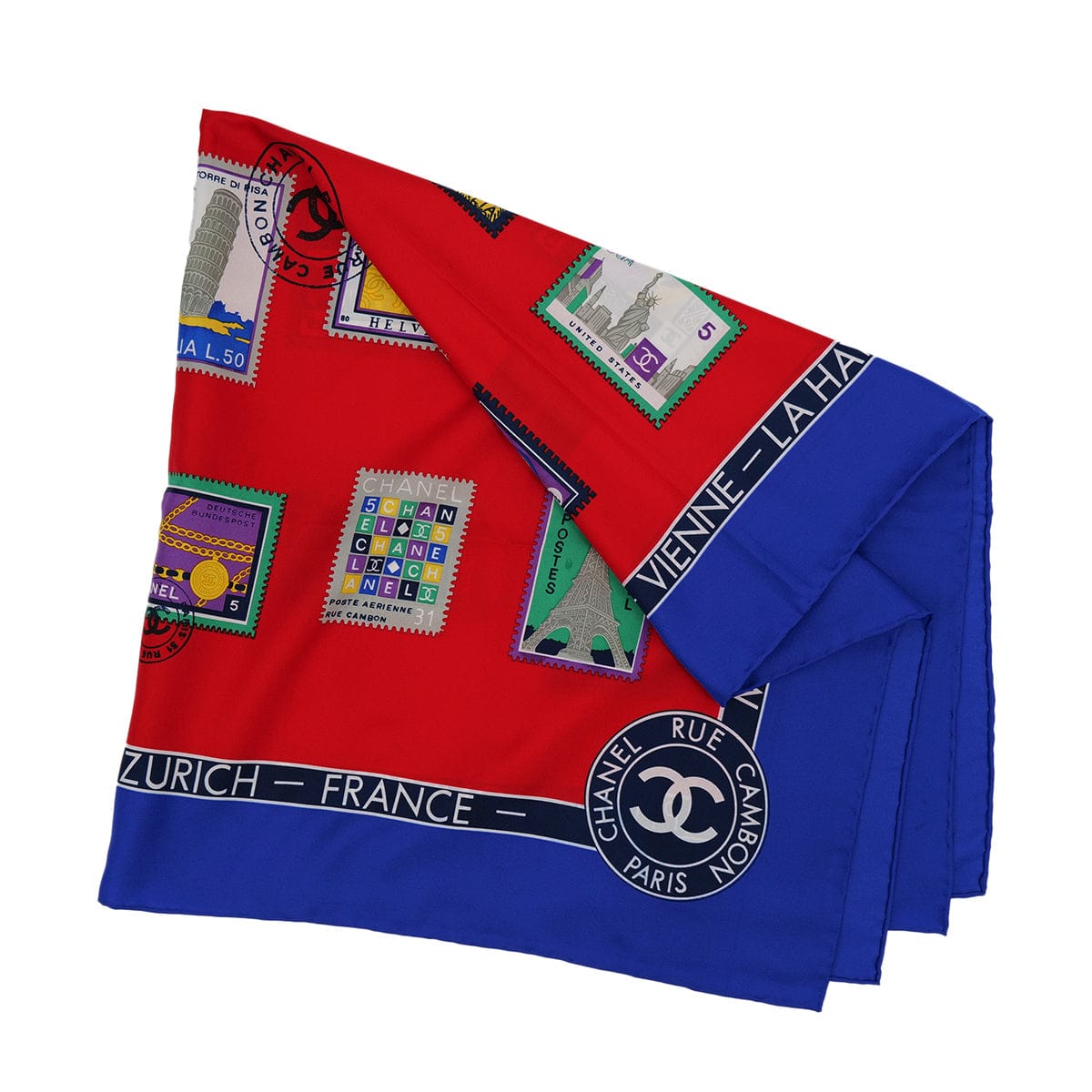 Luxury Promise Japan CHANEL COCOMARK STAMP SCARF MULTICOLOR SILK 90313558