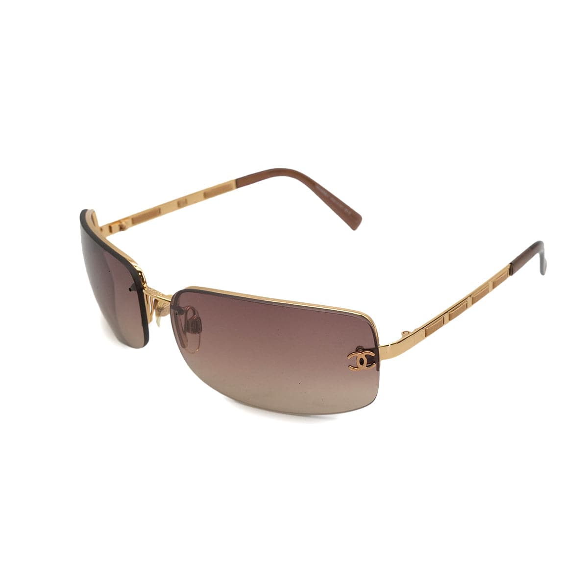 Luxury Promise Japan CHANEL COCOMARK SUNGLASSES GOLD BROWN EYEWEAR 90323169