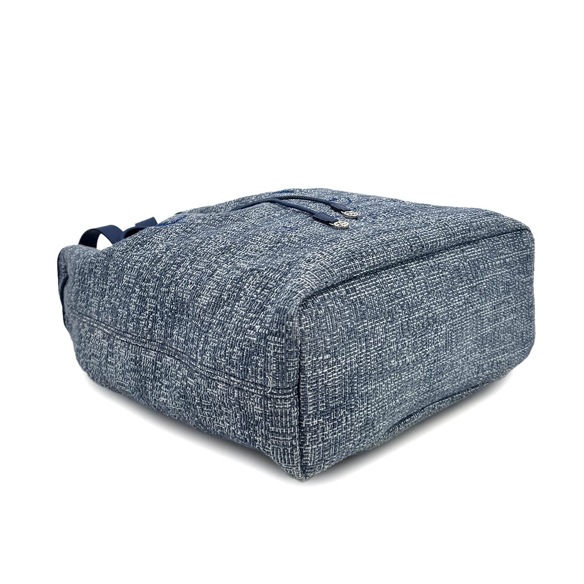 Luxury Promise Japan CHANEL DEAUVILLE BACK PACK BLUE CANVAS LEATHER 90299784