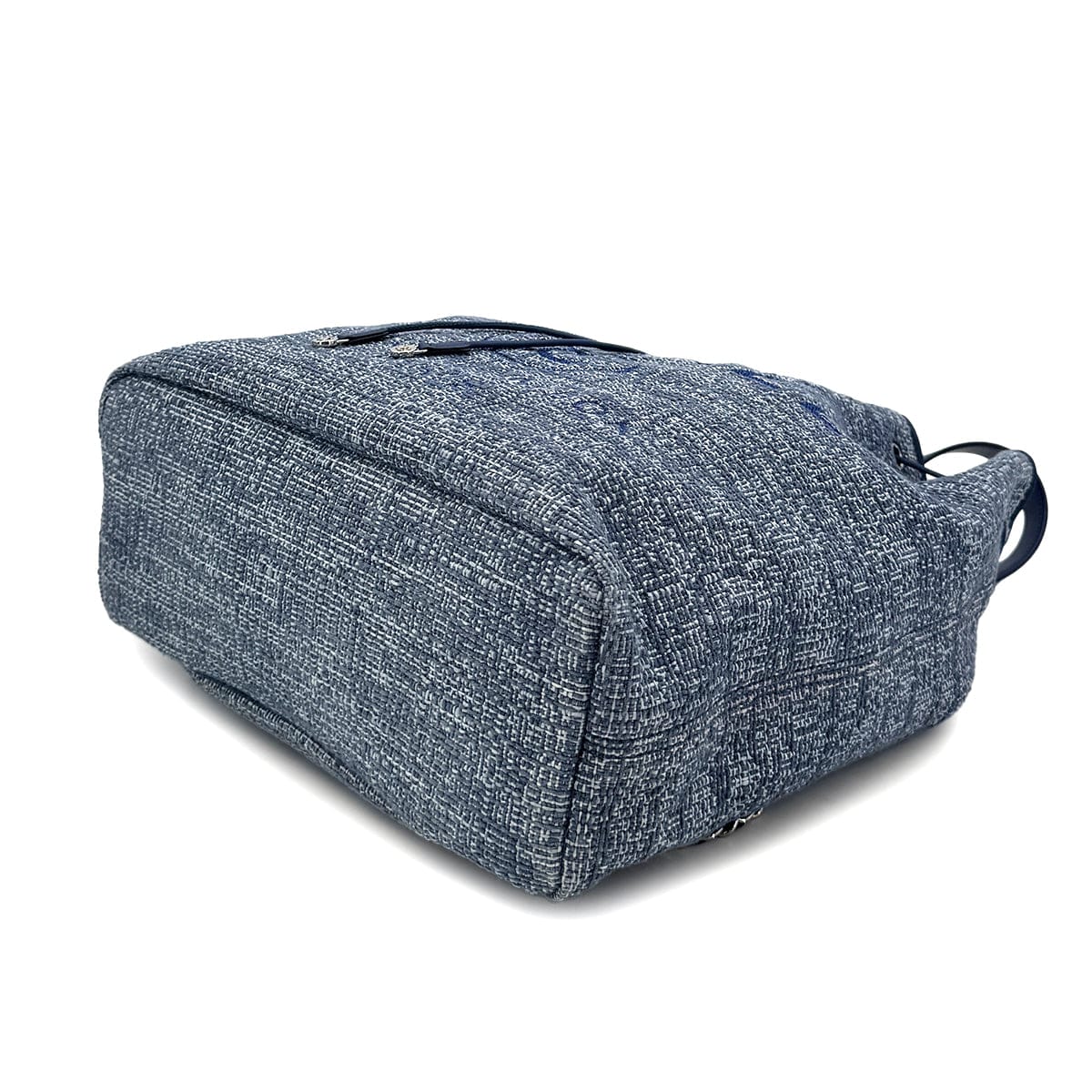 Luxury Promise Japan CHANEL DEAUVILLE BACK PACK BLUE CANVAS LEATHER 90299784