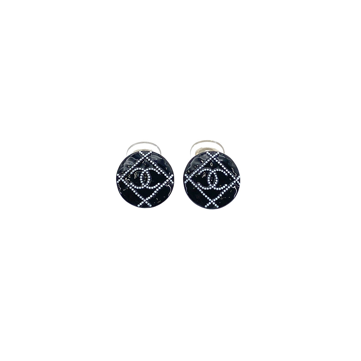 Luxury Promise Japan CHANEL EARRINGS COCOMARK BLACK ACCESSORY A19P 90276380