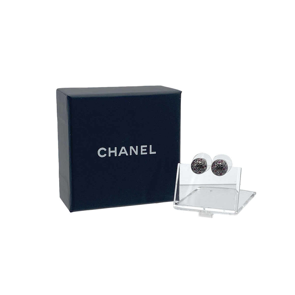 Luxury Promise Japan CHANEL EARRINGS COCOMARK COLOR STONE GUNMETAL A16B 90275935
