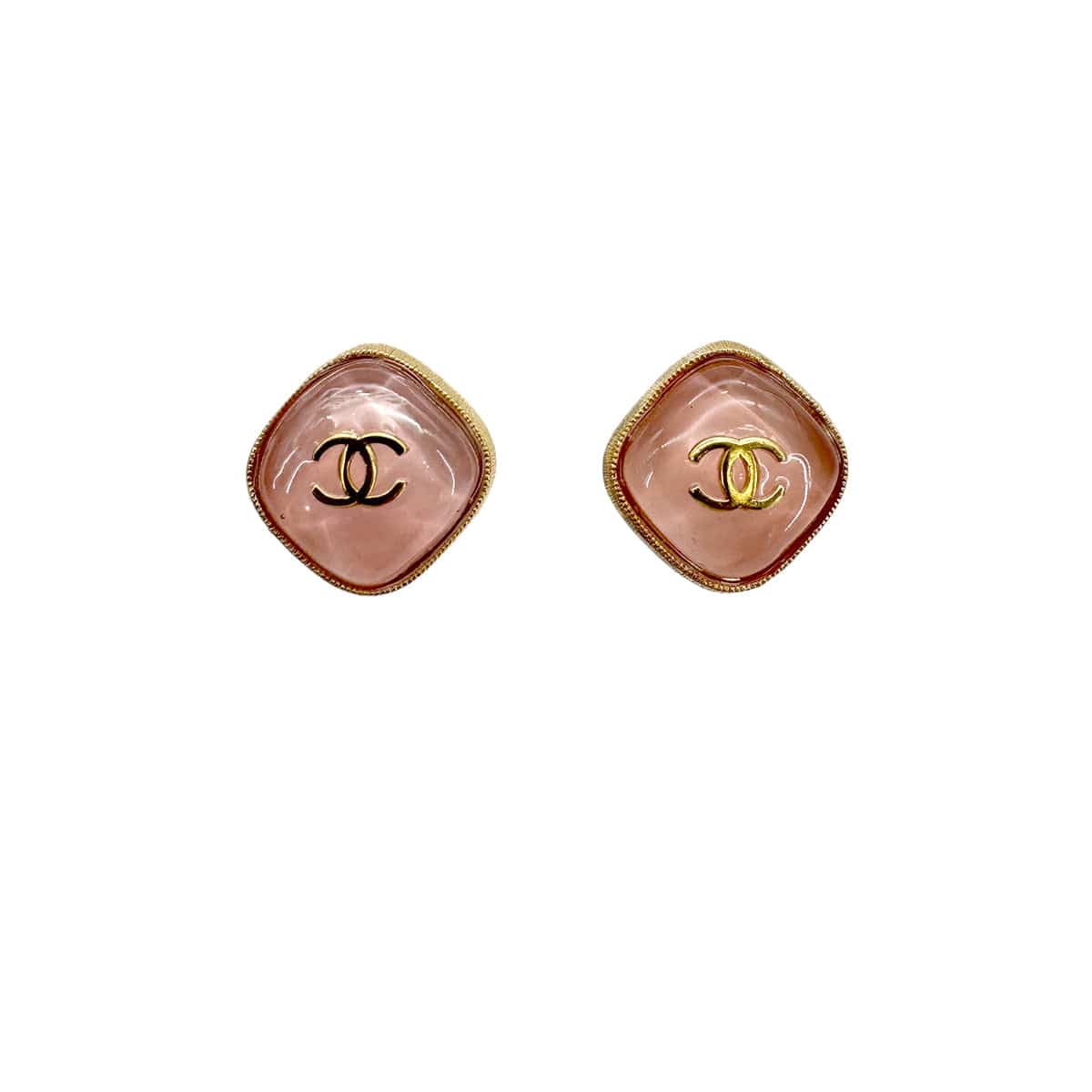 Luxury Promise Japan CHANEL EARRINGS COCOMARK COLORSTONE PINK GOLD ACCESSORY F20C 90319312
