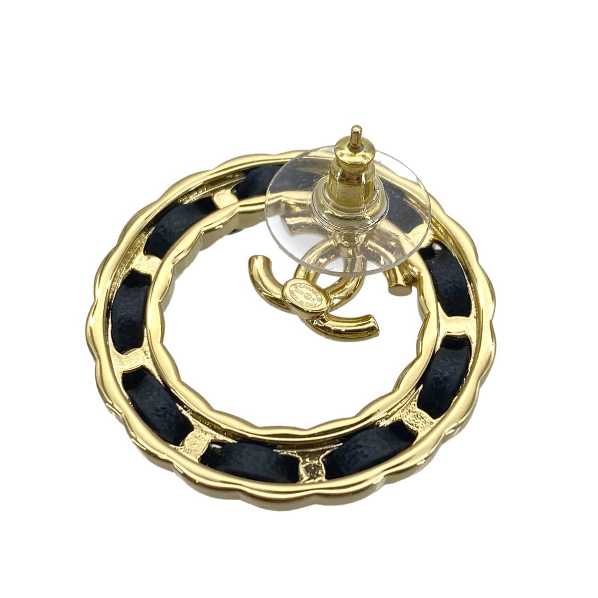 Luxury Promise Japan CHANEL EARRINGS COCOMARK LEATHER ACCESSORY B24K 90272359