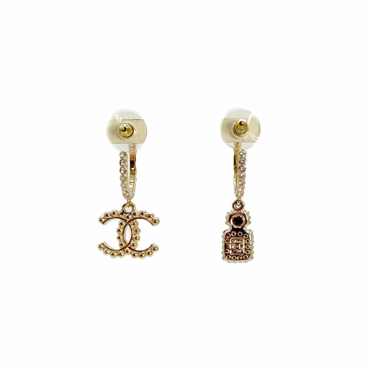 Luxury Promise Japan CHANEL EARRINGS COCOMARK PERFUME RHINESTONE GOLD ACCESSORY A21K 90310261