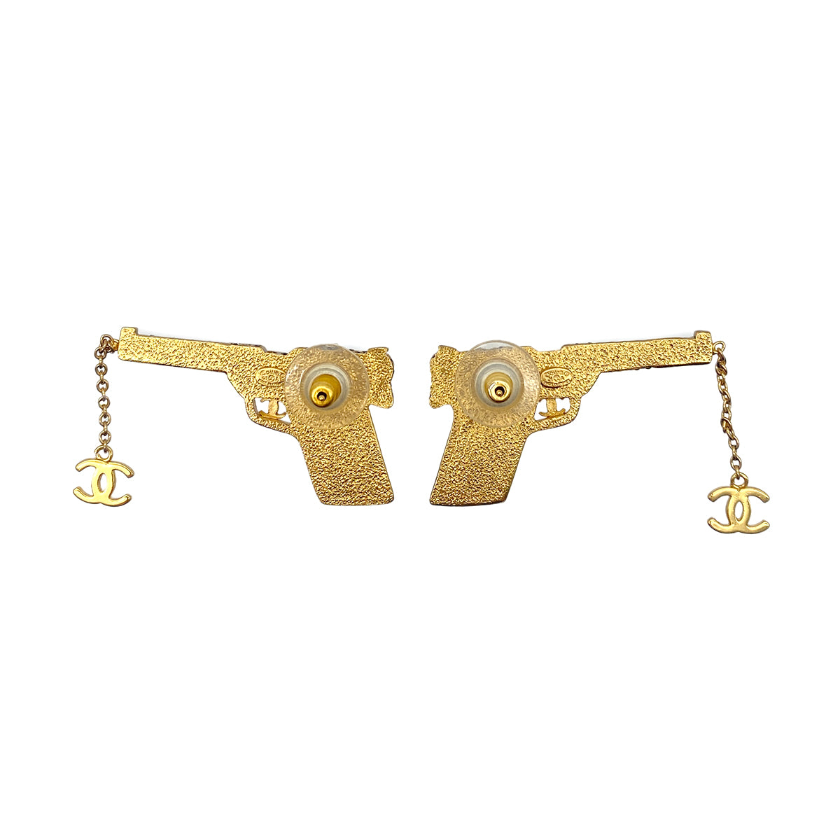 Luxury Promise Japan CHANEL EARRINGS COCOMARK RHINESTONE GUN MOTIF ACCESSORY 01A 90265932