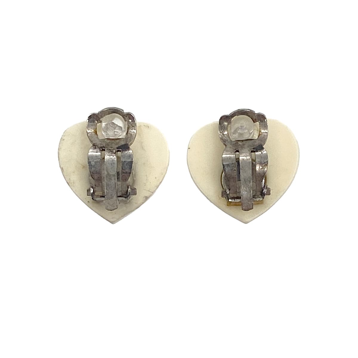 Luxury Promise Japan CHANEL EARRINGS HEART COCOMARK WHITE PINK GREEN ACCESSORY 04C 90321093