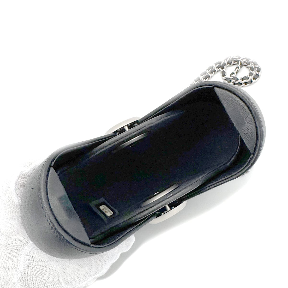 Luxury Promise Japan CHANEL EVENING IN THE AIR CHAIN SHOULDER BAG ROUND BLACK LEATHER 90267385