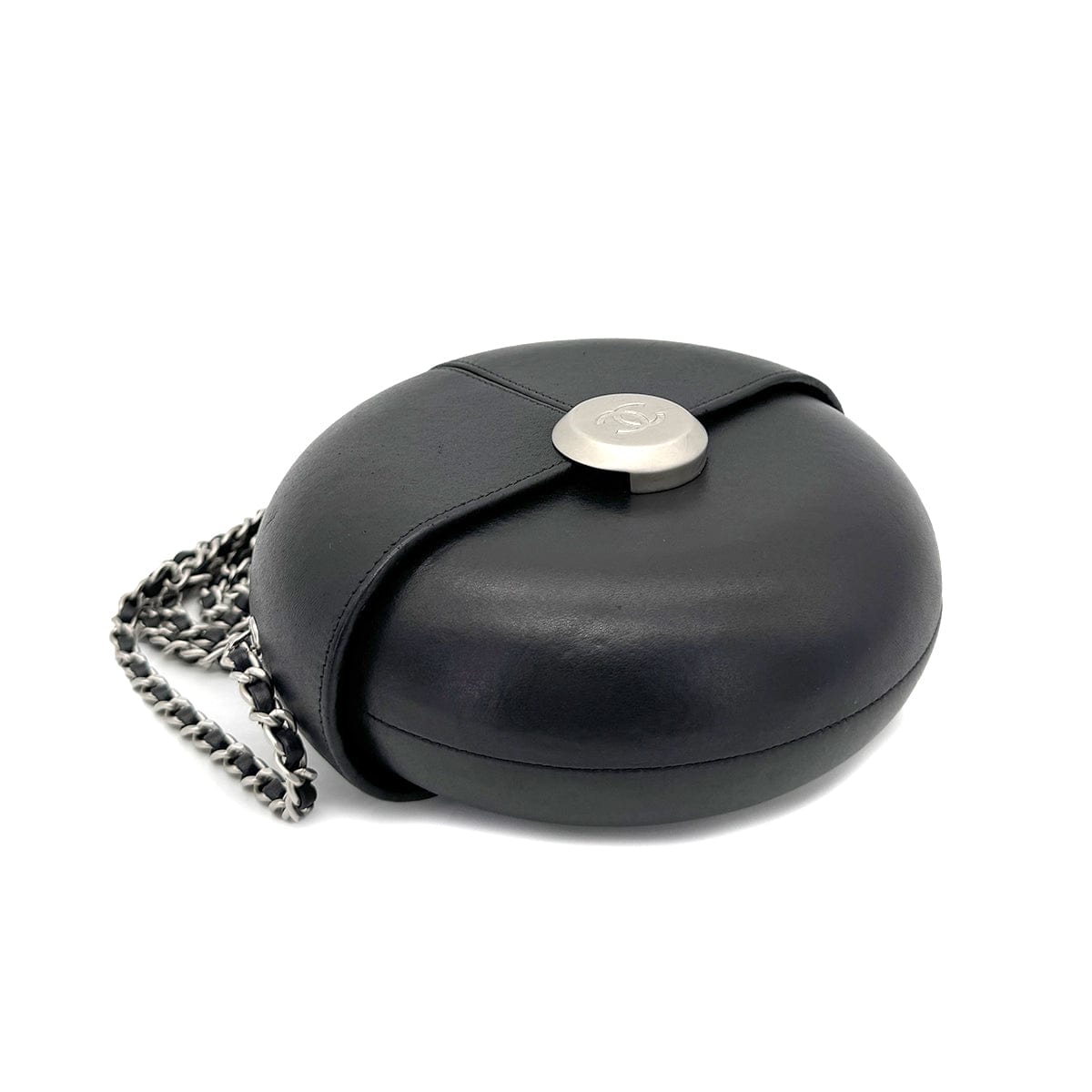 Luxury Promise Japan CHANEL EVENING IN THE AIR CHAIN SHOULDER BAG ROUND BLACK LEATHER 90267385