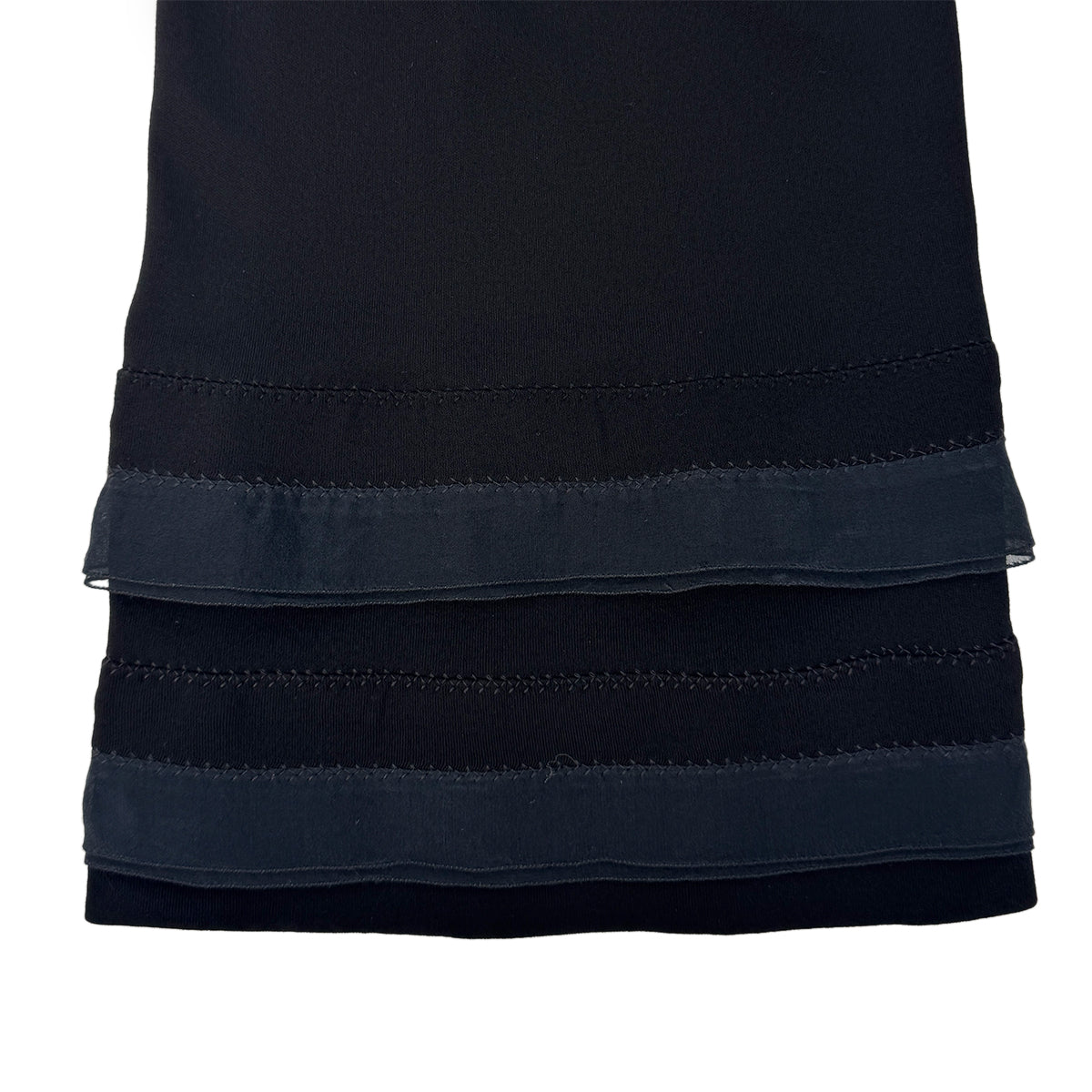 Luxury Promise Japan CHANEL FRILLS PANTS BLACK RAYON 38 02P RTW 90283631