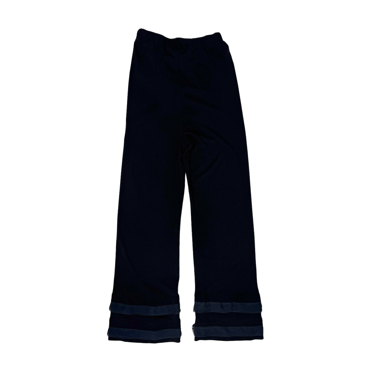 Luxury Promise Japan CHANEL FRILLS PANTS BLACK RAYON 38 02P RTW 90283631