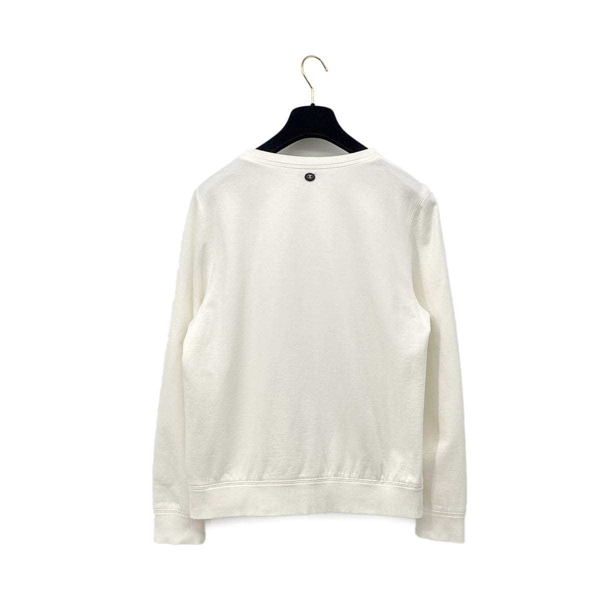 Luxury Promise Japan CHANEL GABRIELLE LONG SLEEVE SWEATSHIRT WHITE COTTON 40 P57 RTW 90297269