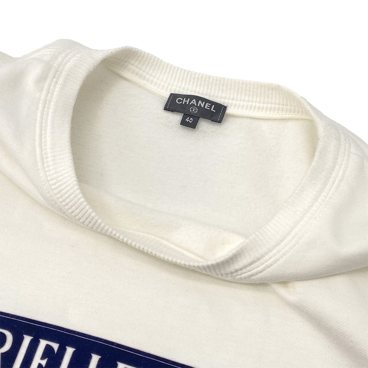 Luxury Promise Japan CHANEL GABRIELLE LONG SLEEVE SWEATSHIRT WHITE COTTON 40 P57 RTW 90297269