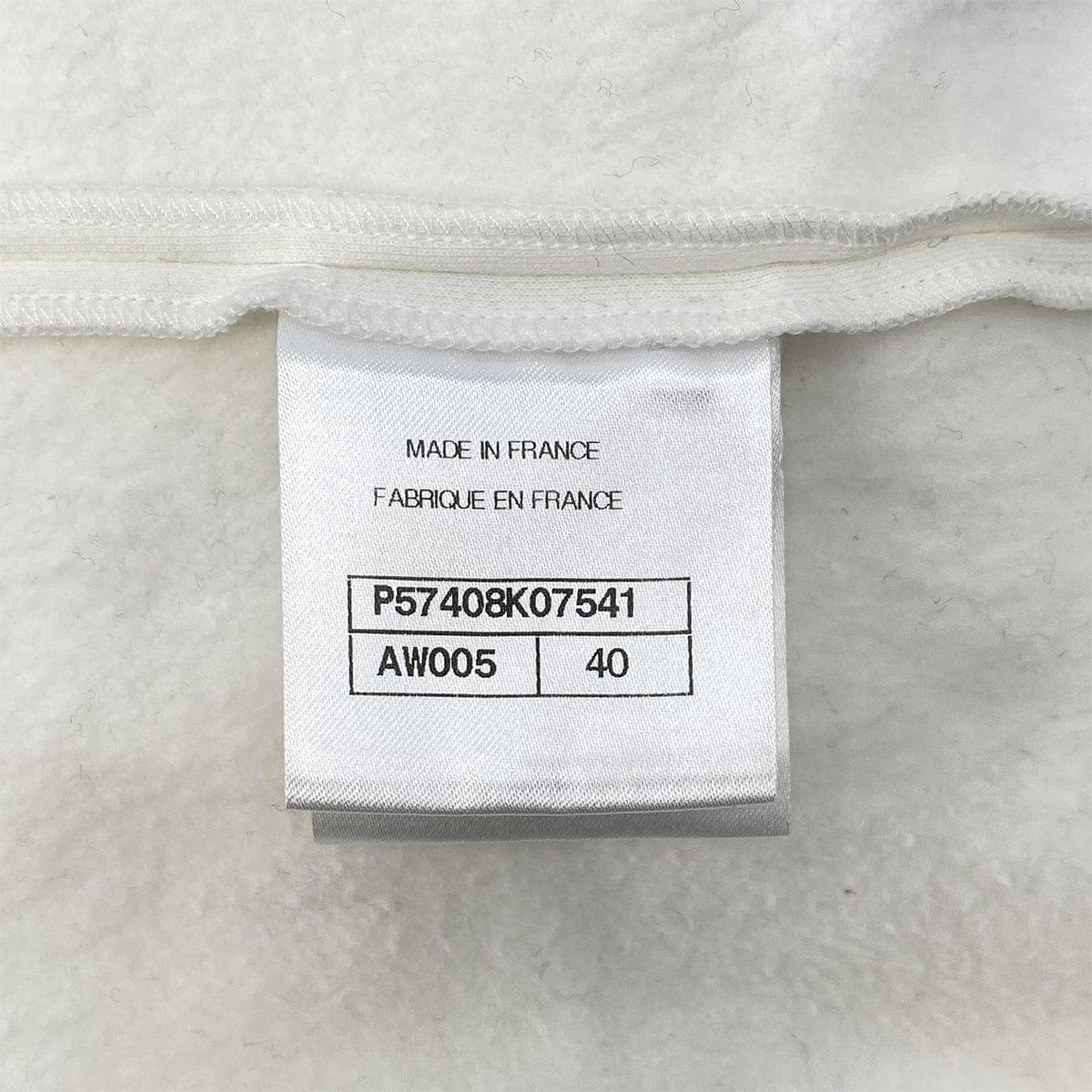 Luxury Promise Japan CHANEL GABRIELLE LONG SLEEVE SWEATSHIRT WHITE COTTON 40 P57 RTW 90297269