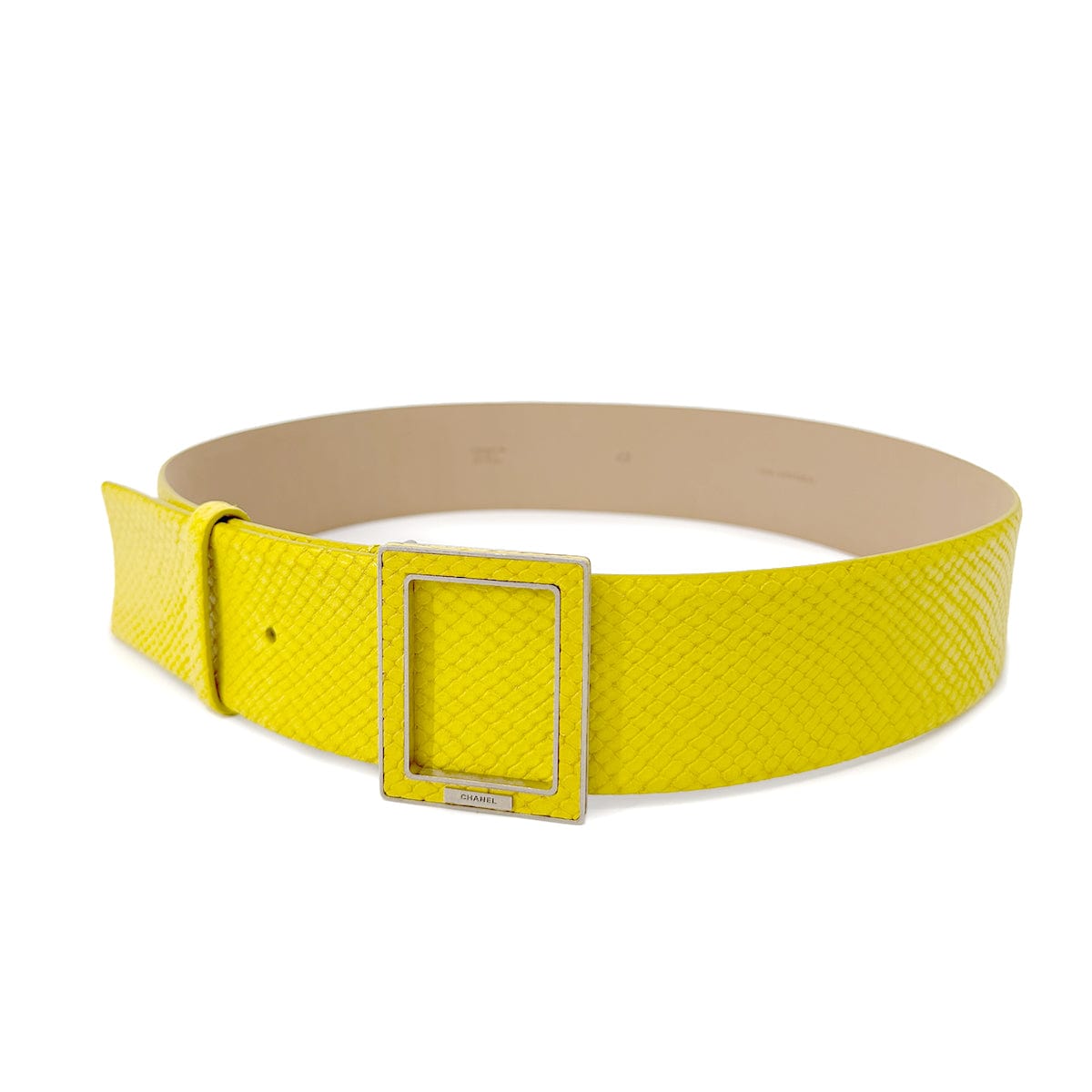 Luxury Promise Japan CHANEL GRIPOA COCO BUTTON SLEEVELESS TWEED DRESS WITH BELT YELLOW COTTON 42 P42 RTW 90288722