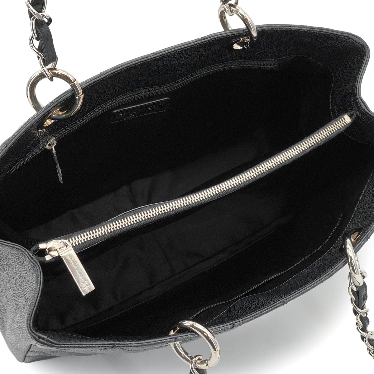 Luxury Promise Japan CHANEL GST BIG COCO TOTE BAG BLACK CAVIAR SKIN SILVER HARDWARE 90343613