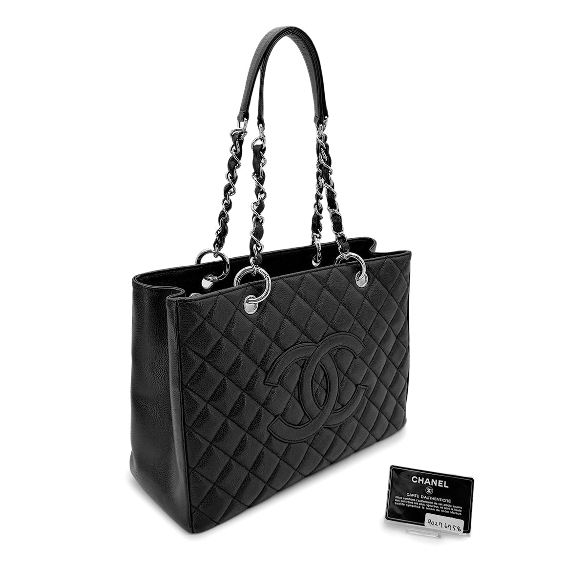 Luxury Promise Japan CHANEL GST COCOMARK CHAIN TOTE BAG BLACK CAVIAR SKIN 90276758