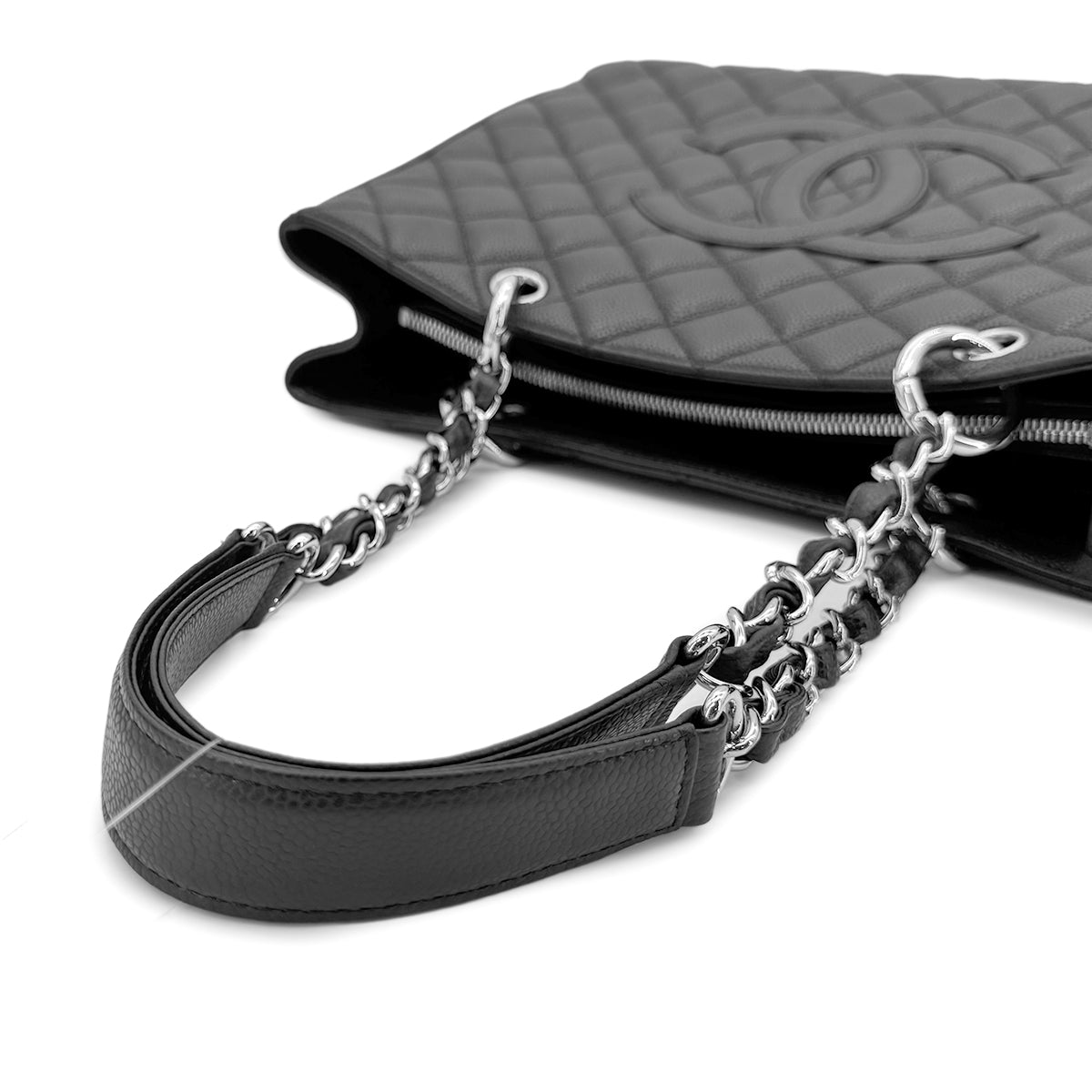 Luxury Promise Japan CHANEL GST COCOMARK CHAIN TOTE BAG BLACK CAVIAR SKIN 90276758