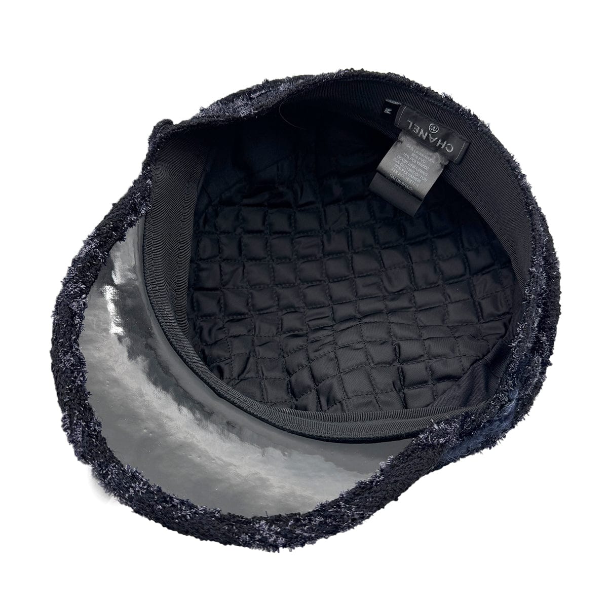 Luxury Promise Japan CHANEL HAT COCOMARK TWEED BLACK NAVY WOOL M ACCESSORY 90320166
