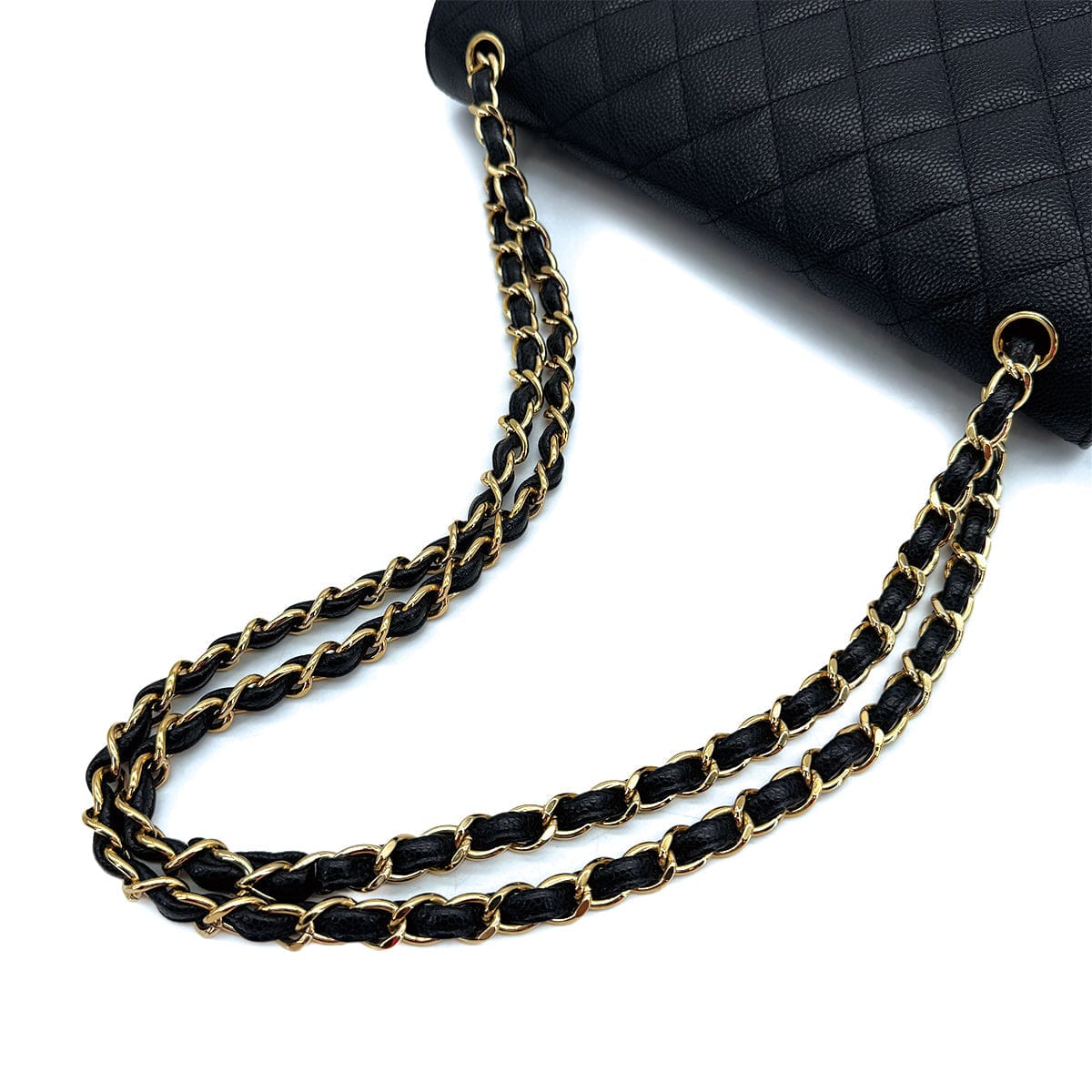 Luxury Promise Japan CHANEL JUMBO MATELASSE 30 CHAIN SHOULDER BAG BLACK CAVIAR SKIN GOLD HARDWARE 90312497