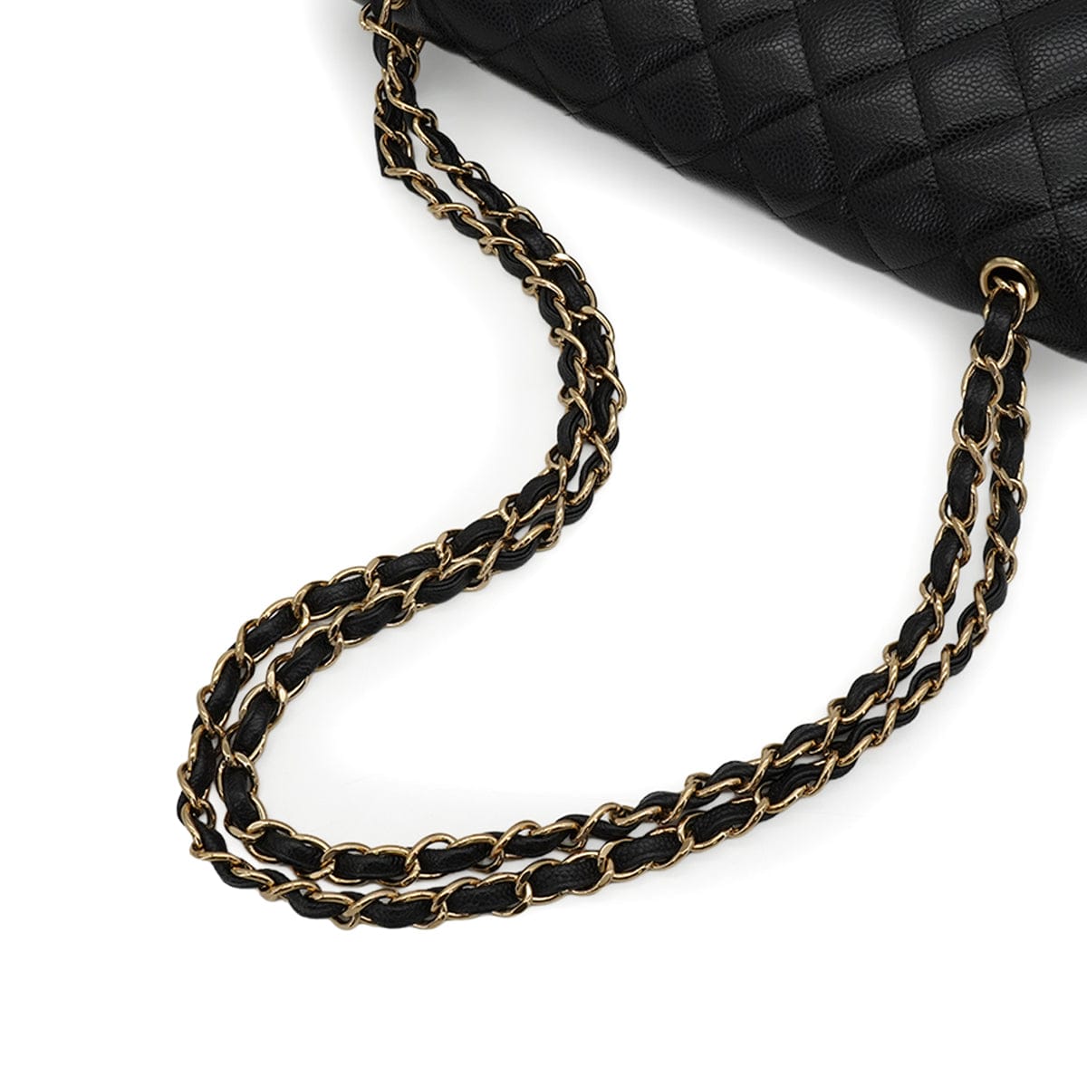 Luxury Promise Japan CHANEL JUMBO MATELASSE 30 CHAIN SHOULDER BAG BLACK CAVIAR SKIN GOLD HARDWARE 90345063
