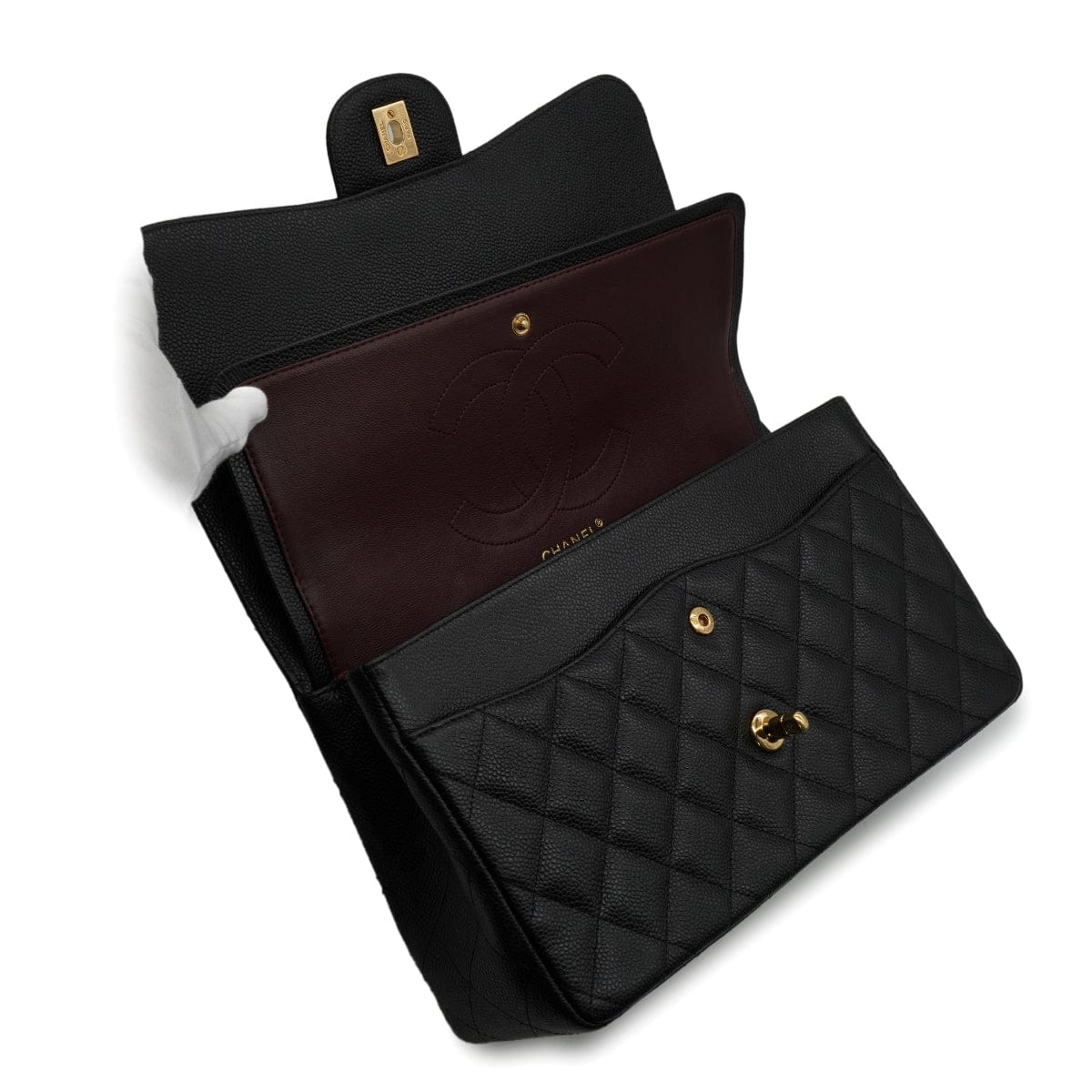 Luxury Promise Japan CHANEL JUMBO MATELASSE 30 CHAIN SHOULDER BAG BLACK CAVIR SKIN GOLD HARDWARE 90346663