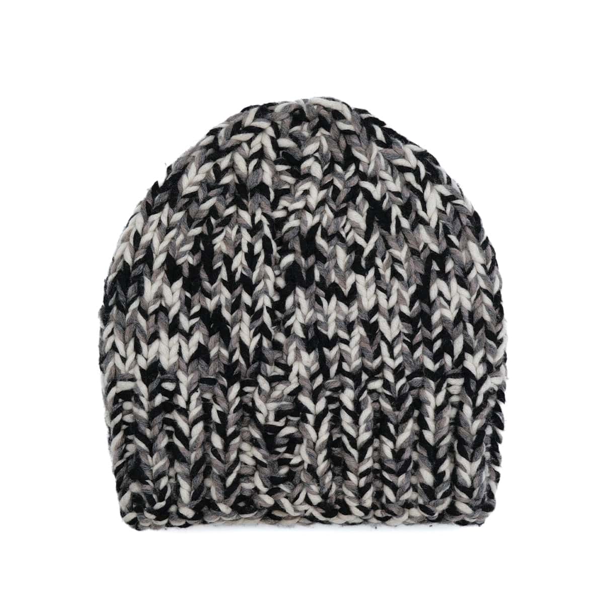 Luxury Promise Japan CHANEL KNIT HAT COCOMARK BLACK WHITE M RTW 90314405